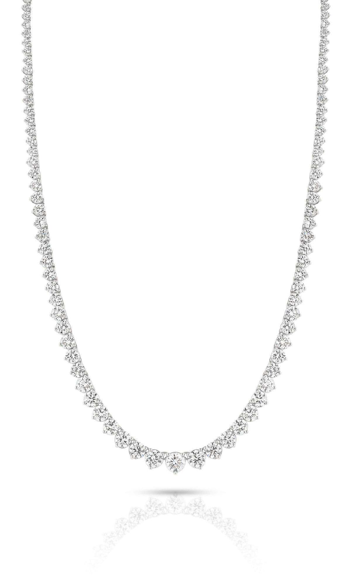 Graduated Riviera Diamond Necklace 15.2ct Lab Diamond featuring F/VS diamonds set in 18ct white gold.