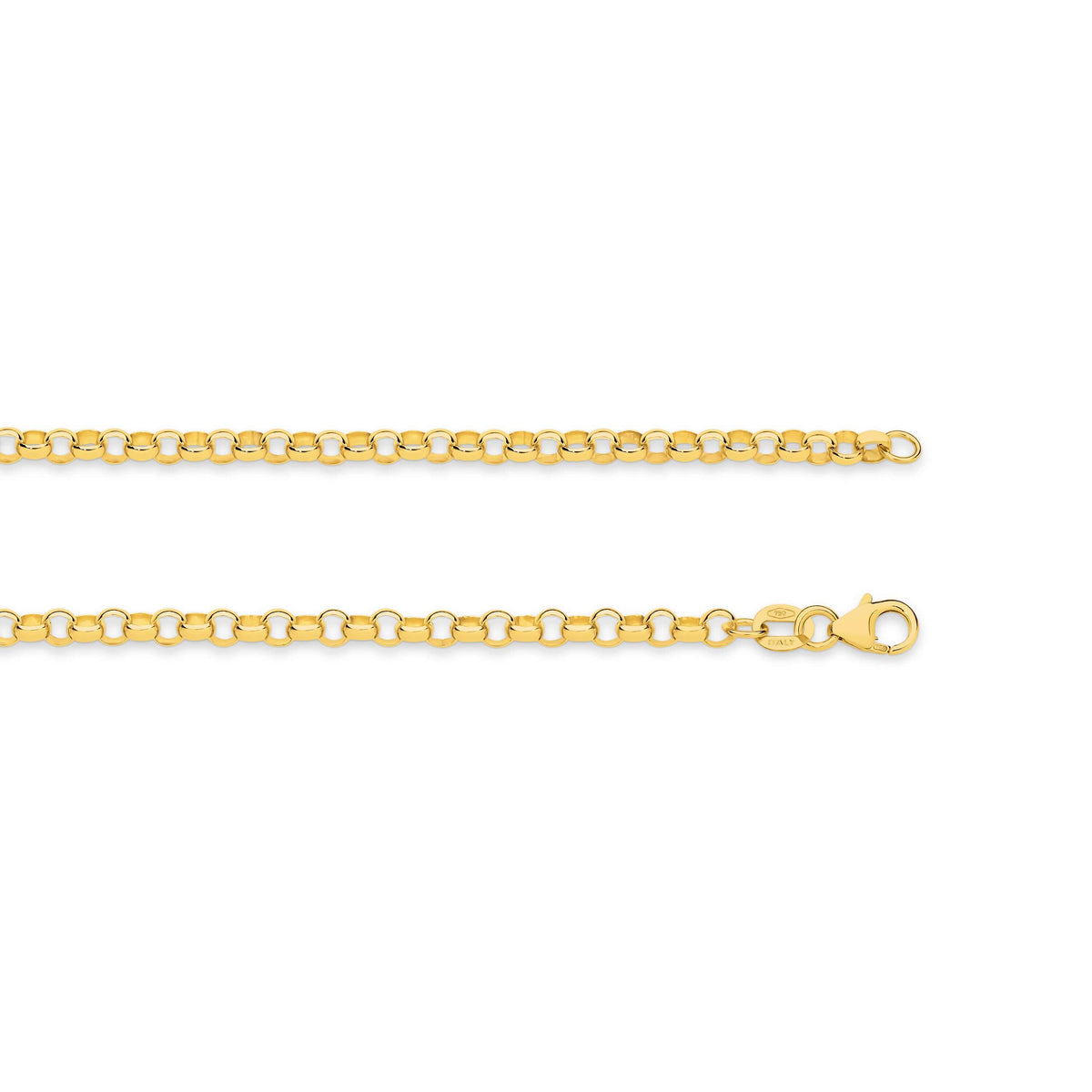 Belcher Chain in 9ct Yellow Gold, 45cm long, 3.34mm thick, total weight 7.9g.