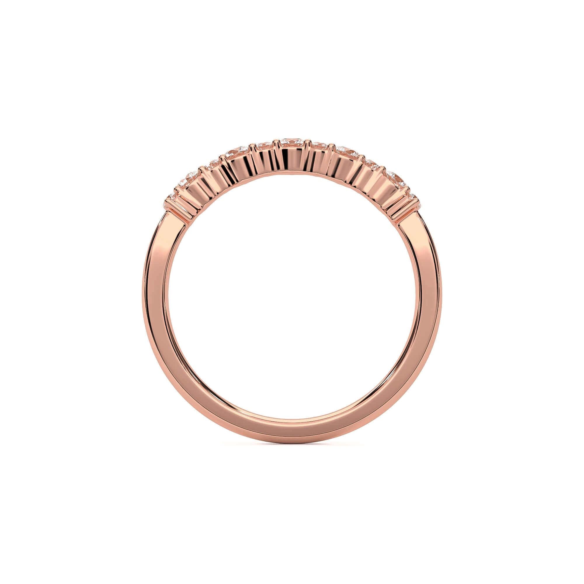 Alternating Crown Round Brilliant Diamond Band