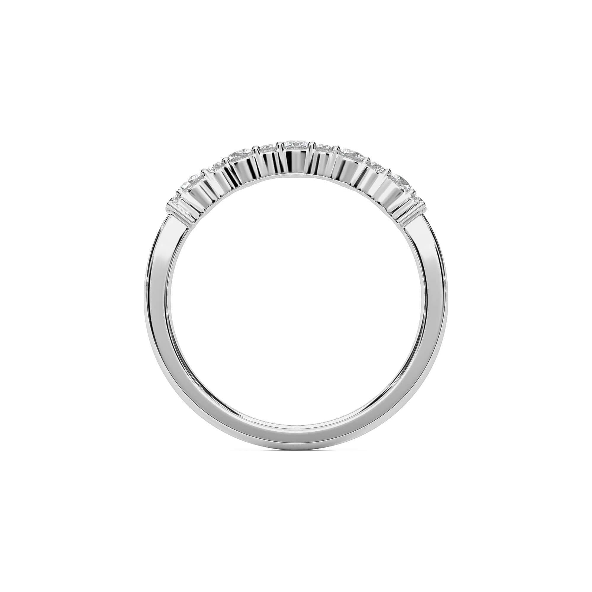 Alternating Crown Round Brilliant Diamond Band