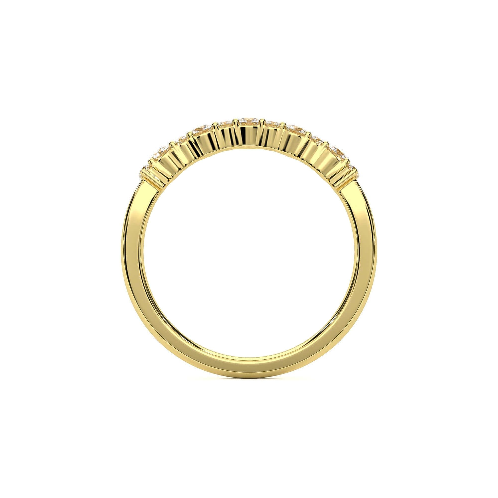 Alternating Crown Round Brilliant Diamond Band