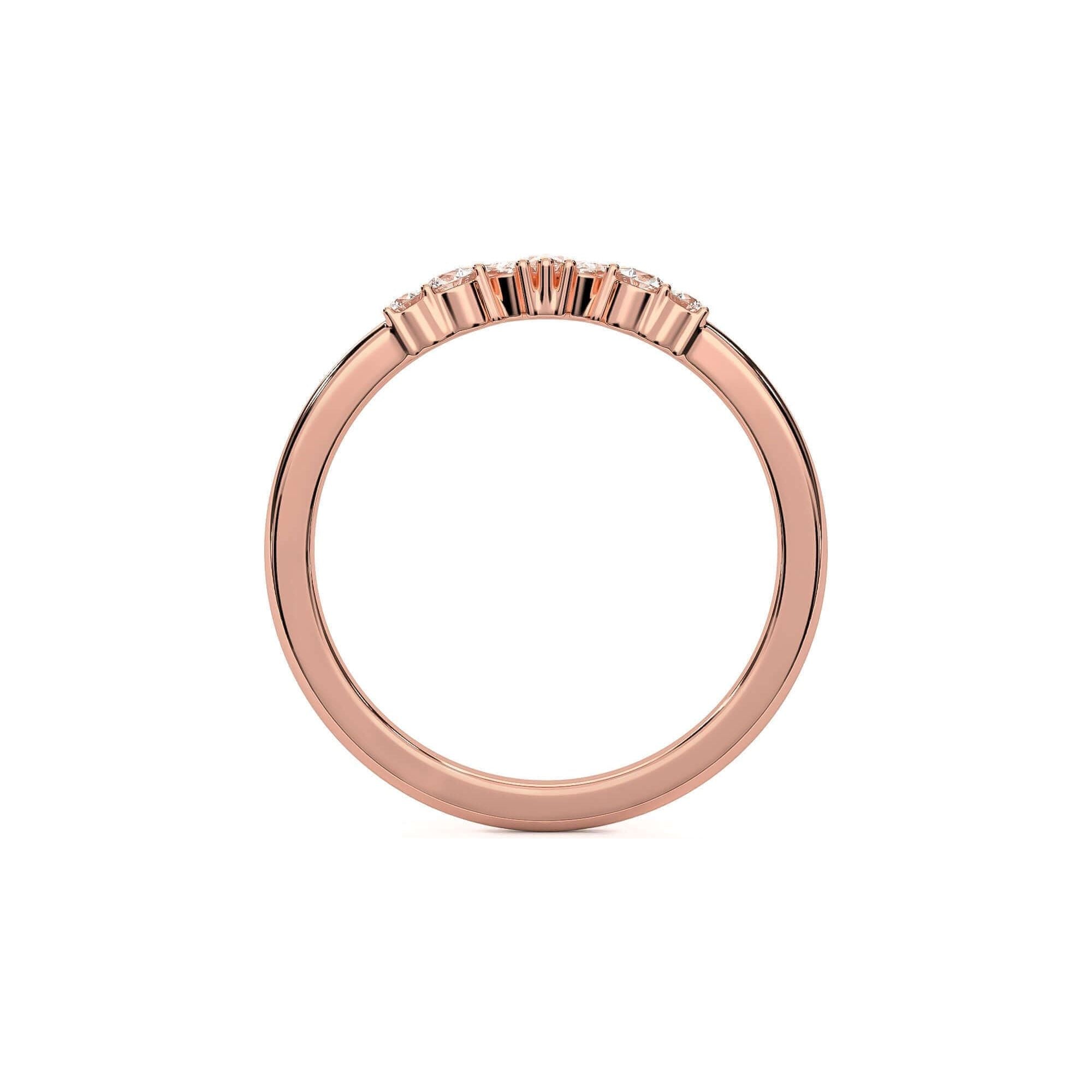 Marquise and Round Brilliant Crown Wedding Band