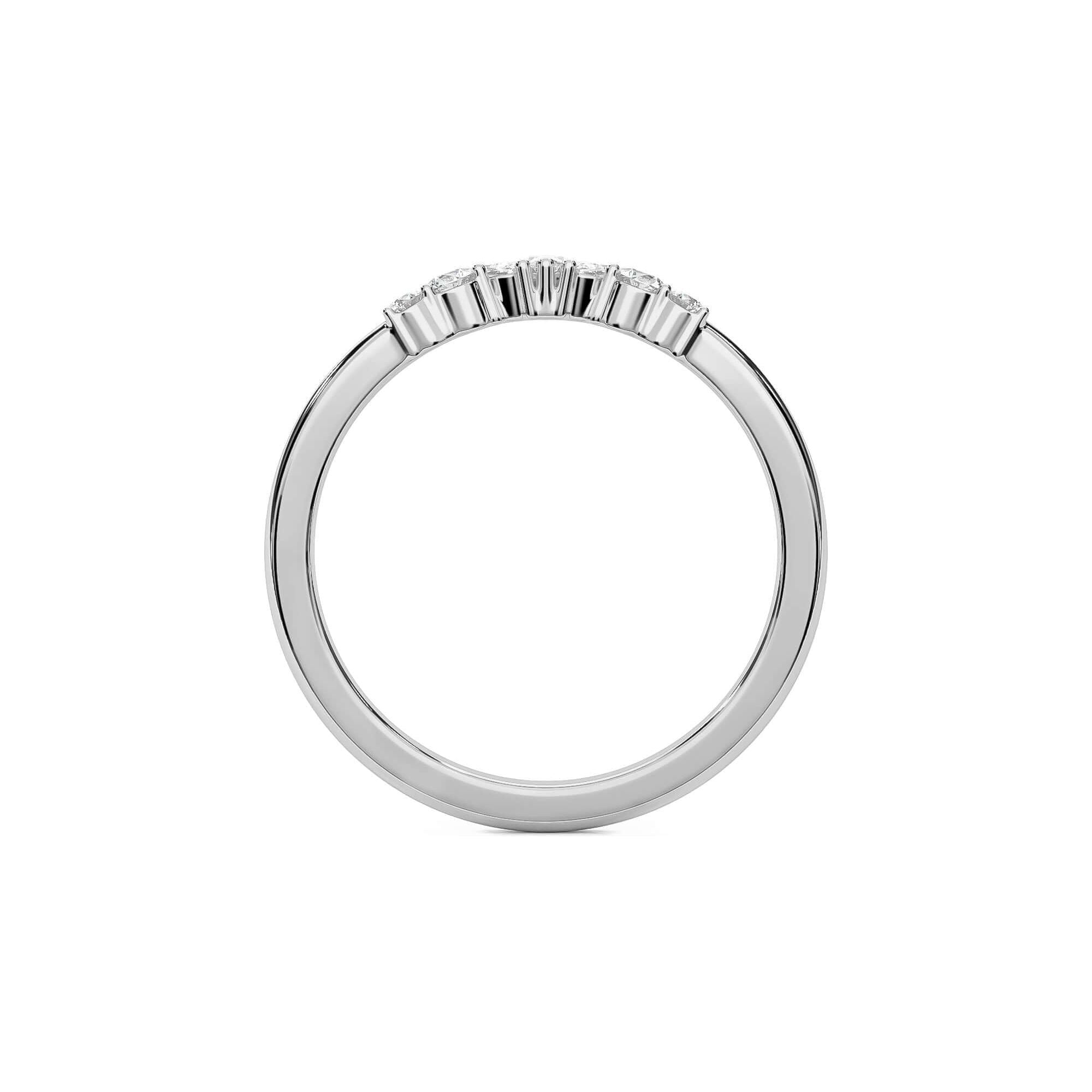 Marquise and Round Brilliant Crown Wedding Band