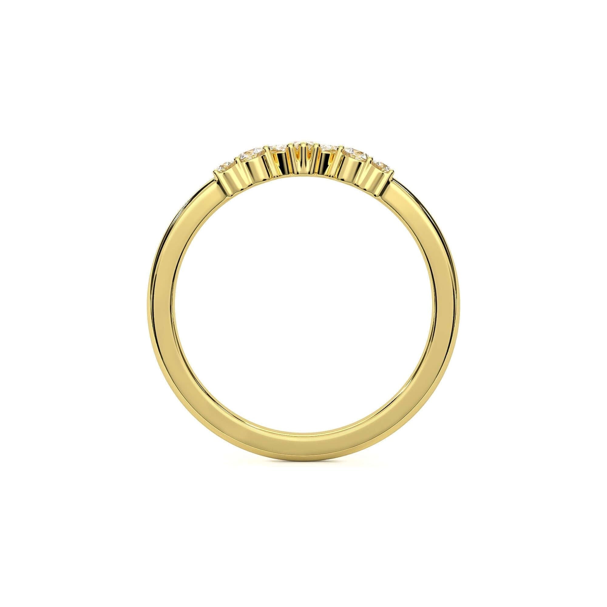 Marquise and Round Brilliant Crown Wedding Band
