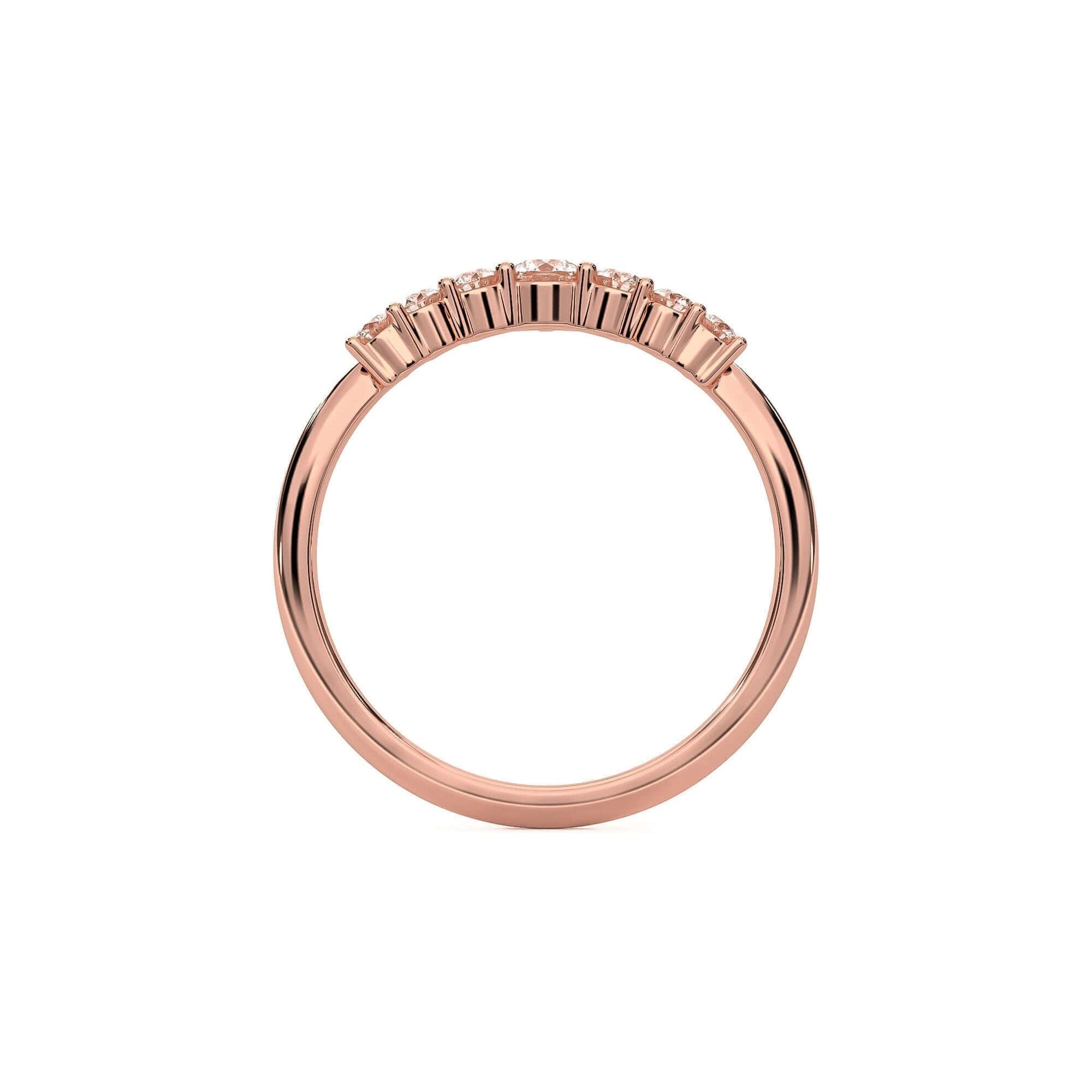 Graduated Crown Wedding Band