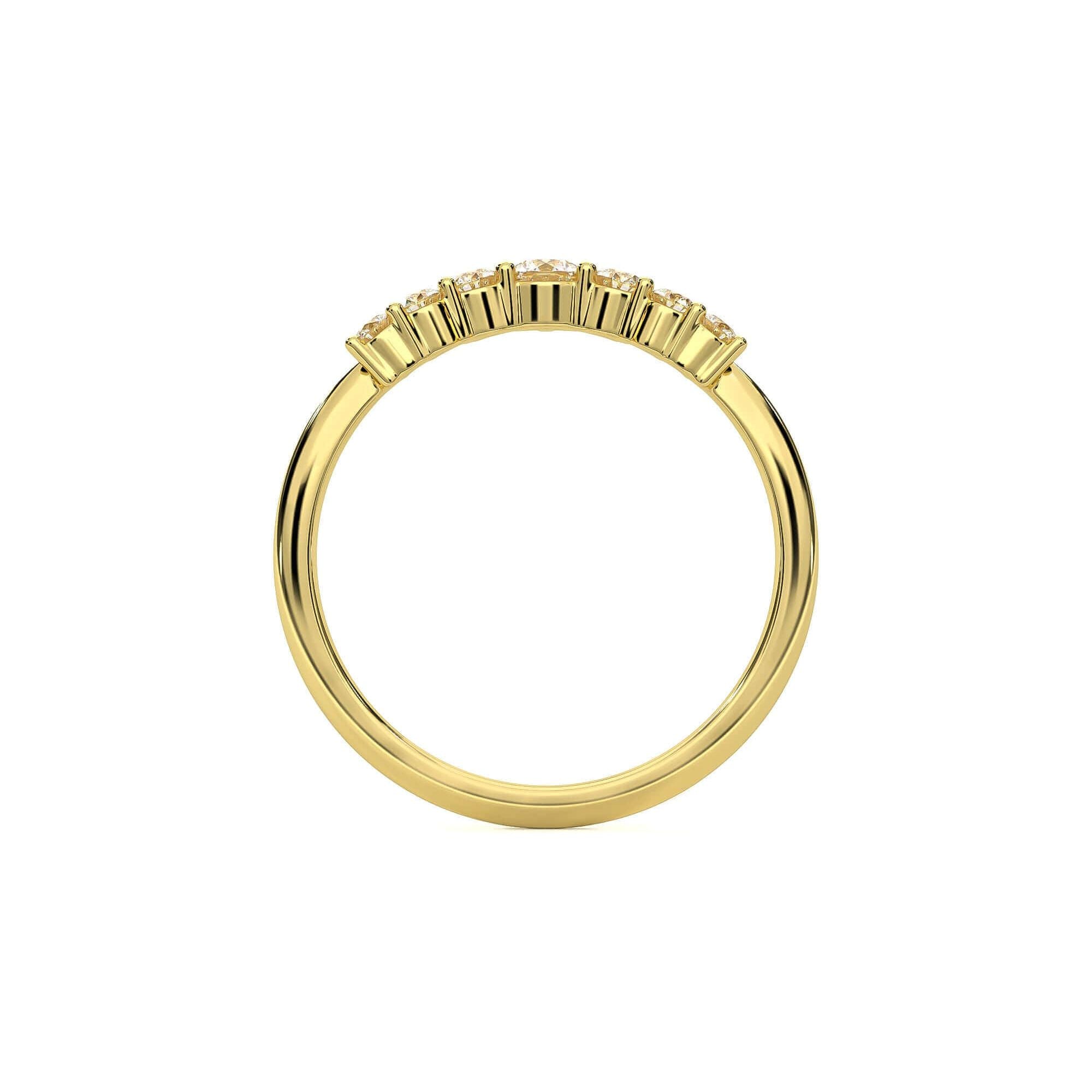 Graduated Crown Wedding Band