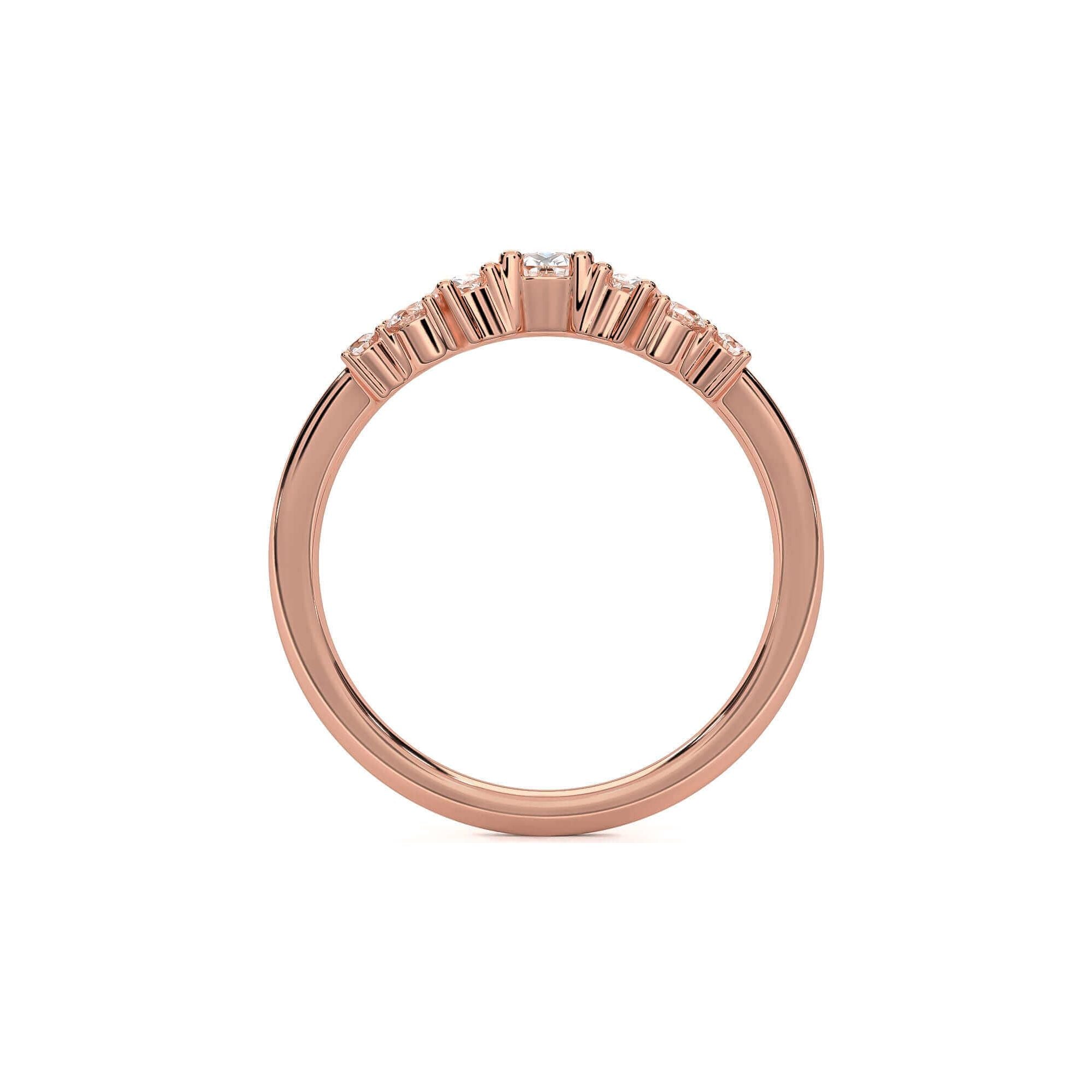 Pear Diamond Crown Wedding Band
