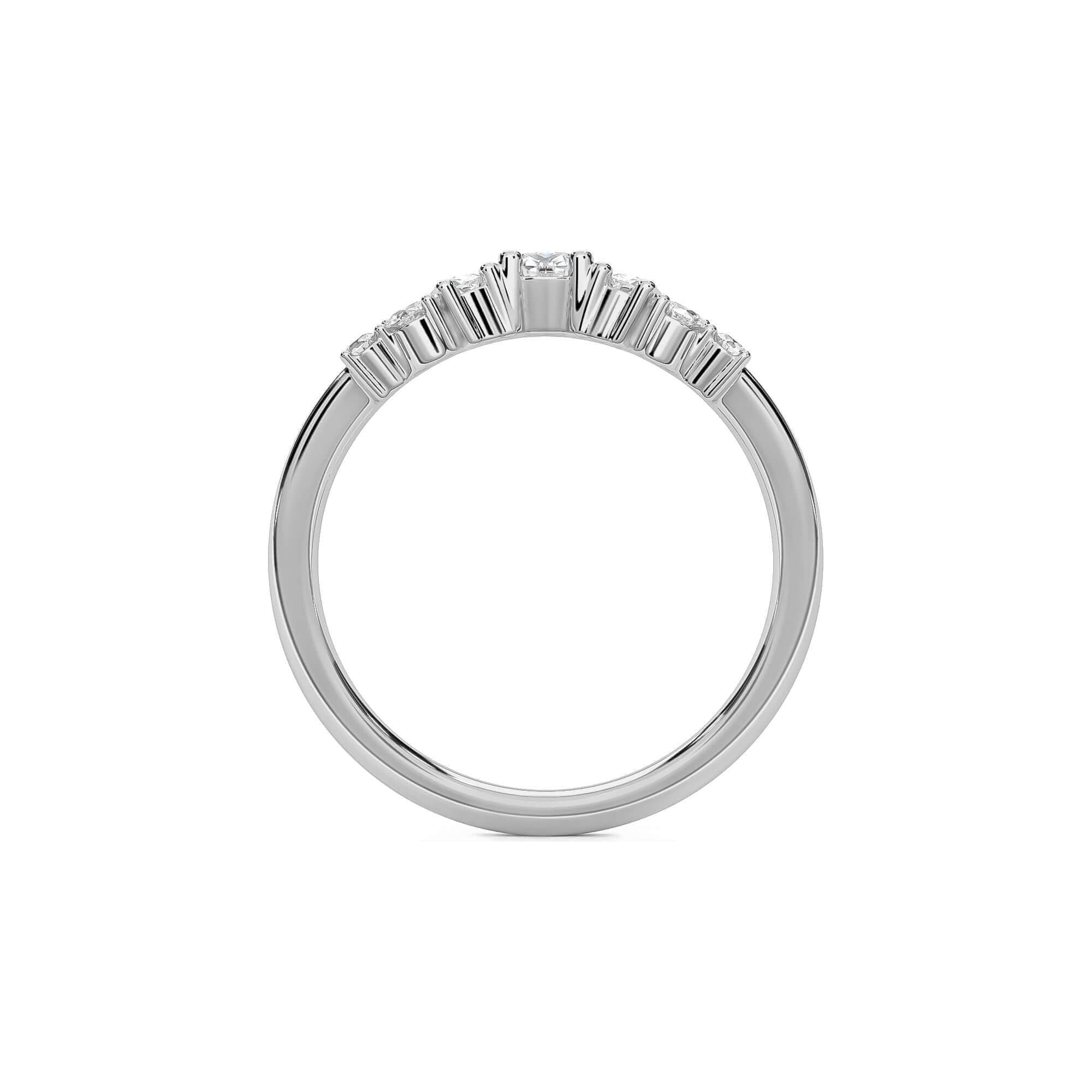 Pear Diamond Crown Wedding Band