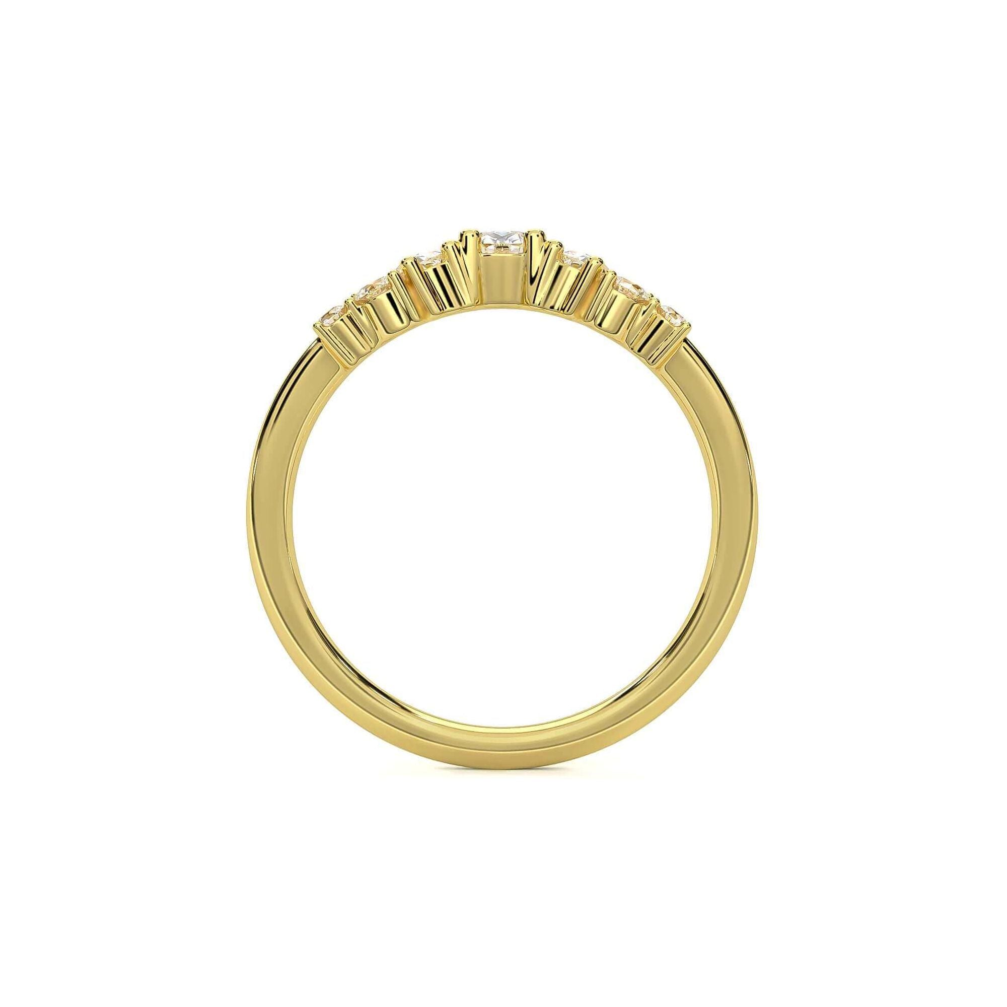 Pear Diamond Crown Wedding Band