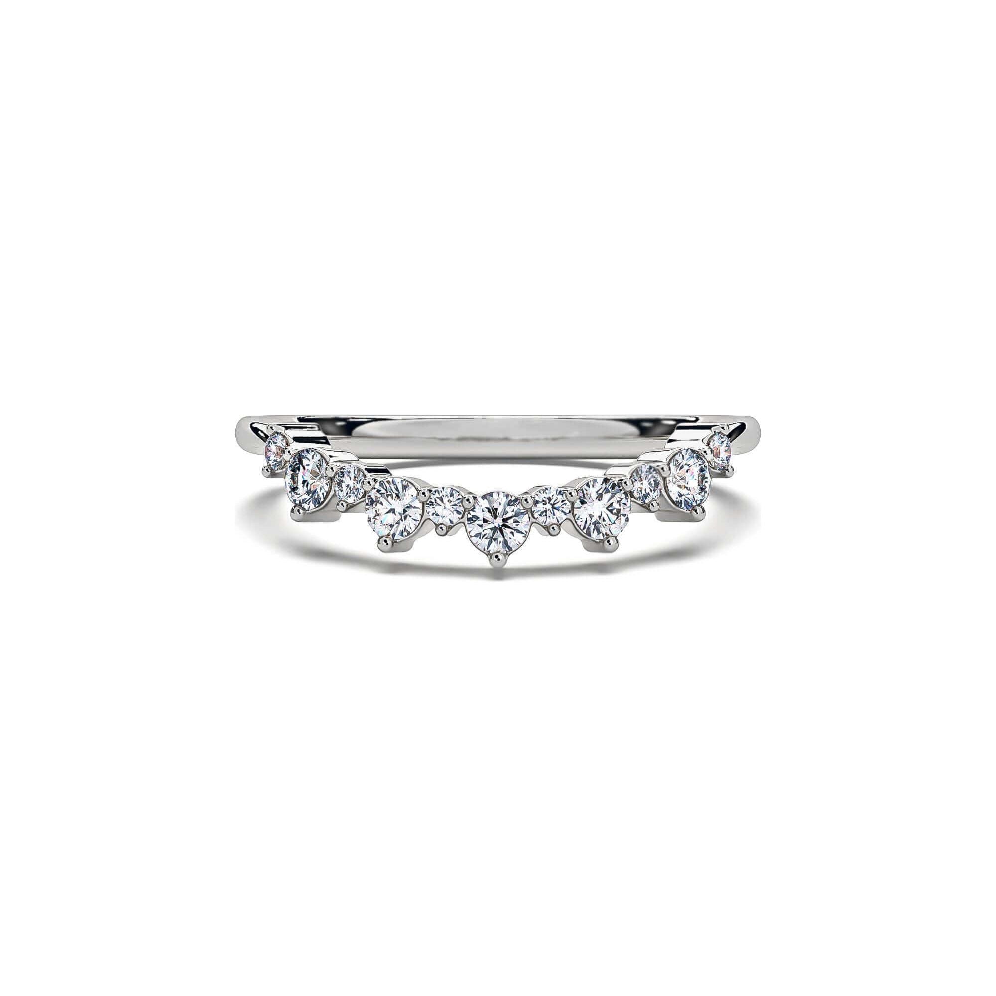 Alternating Crown Round Brilliant Diamond Band