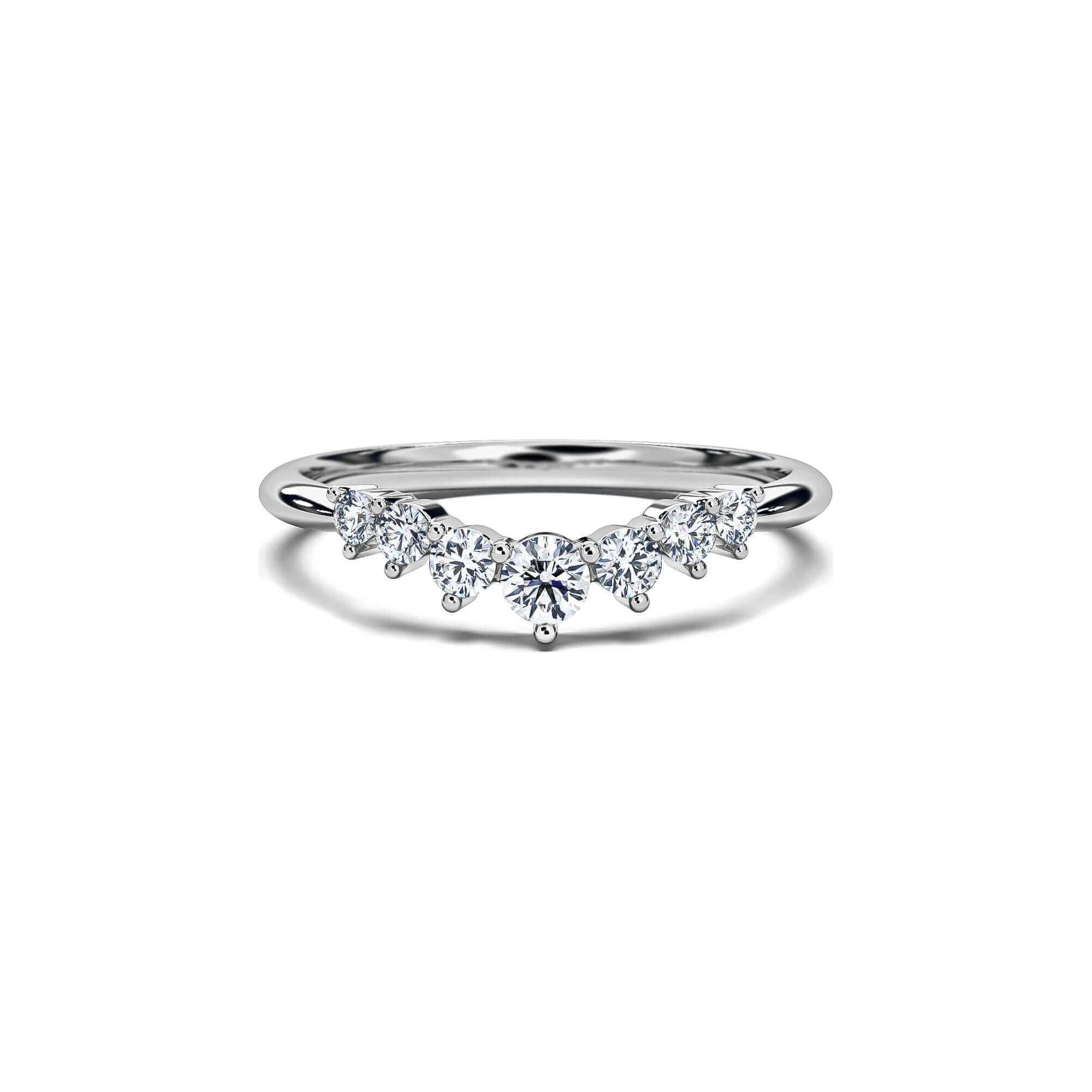 Graduated Crown Wedding Band