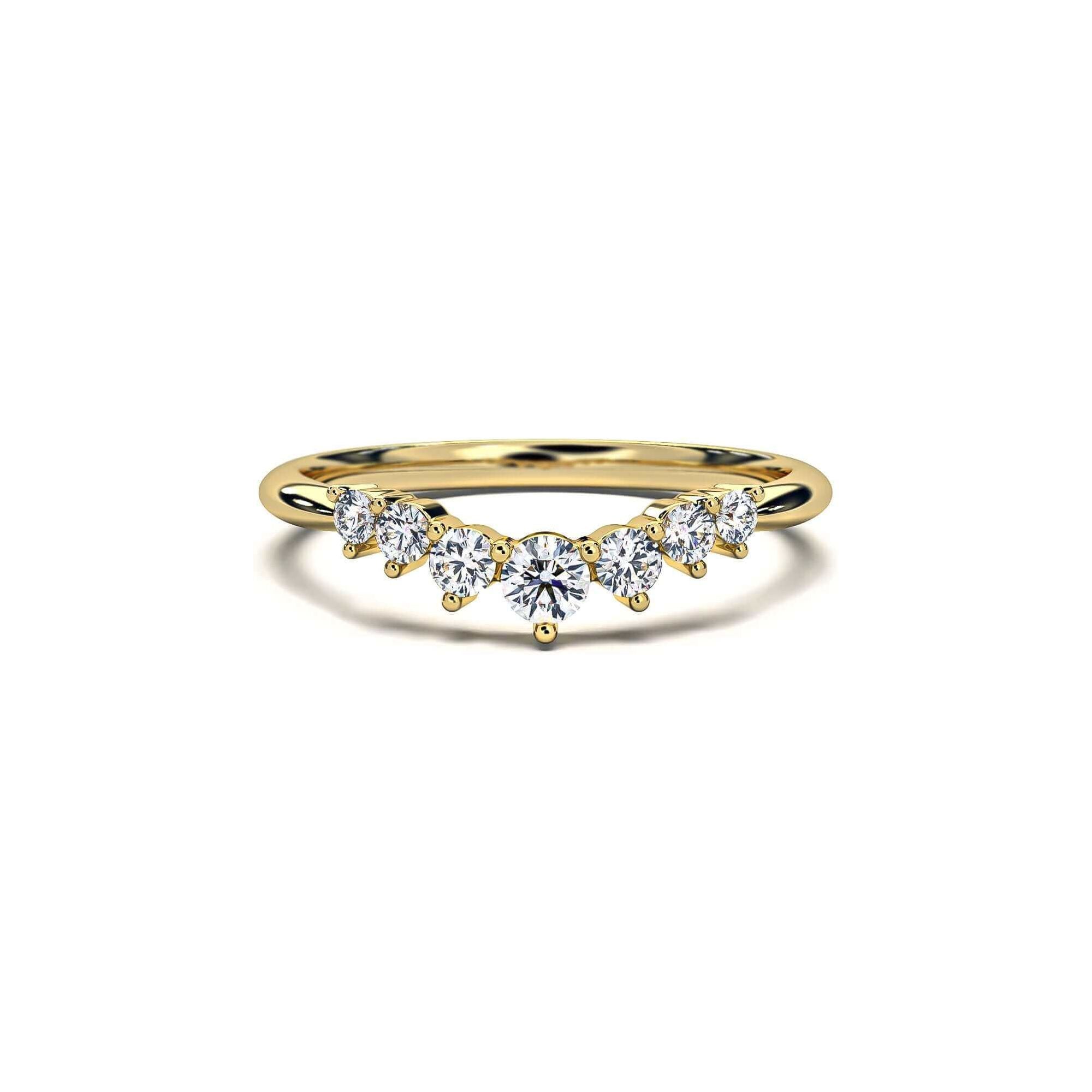Graduated Crown Wedding Band