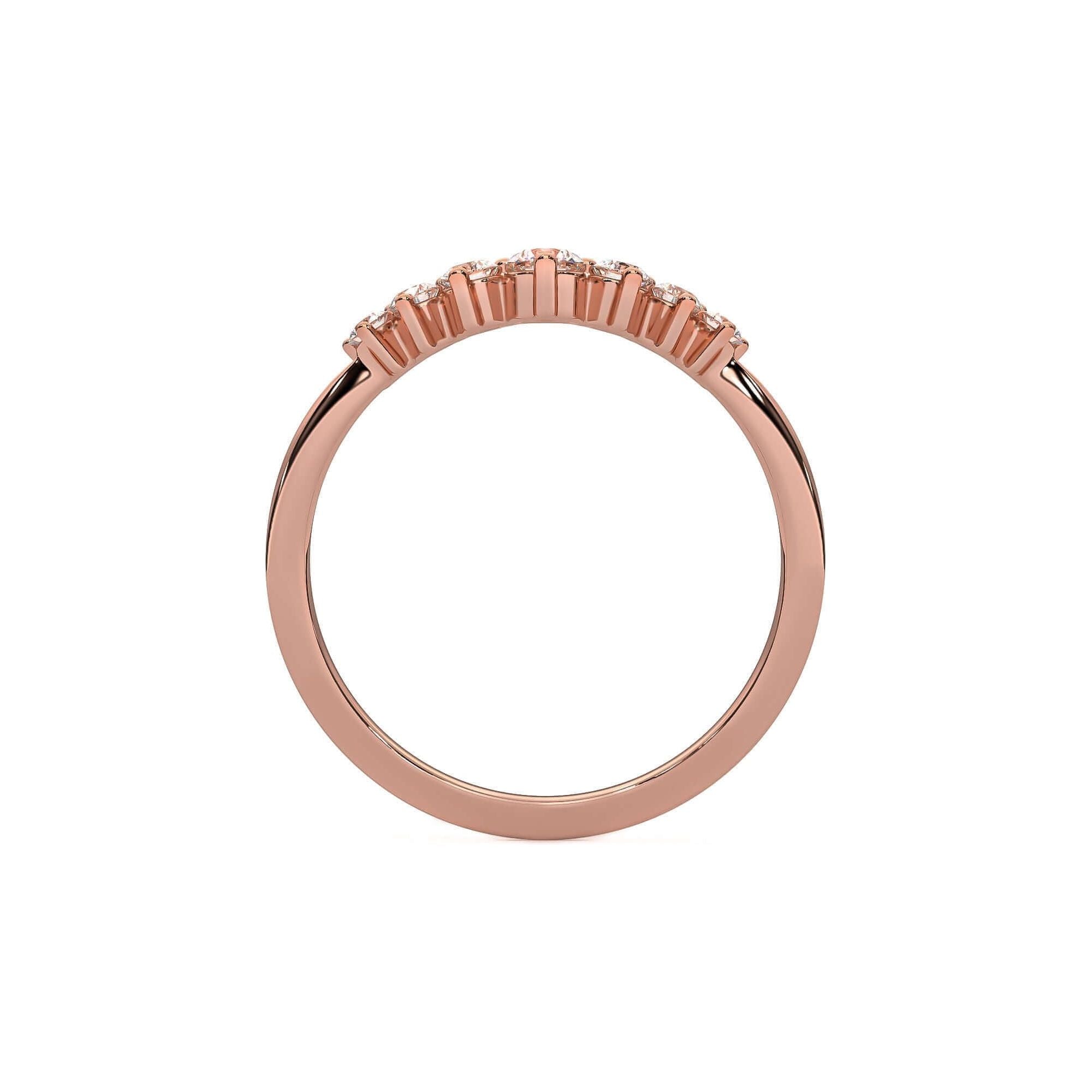 Graduated Crown Wedding Band