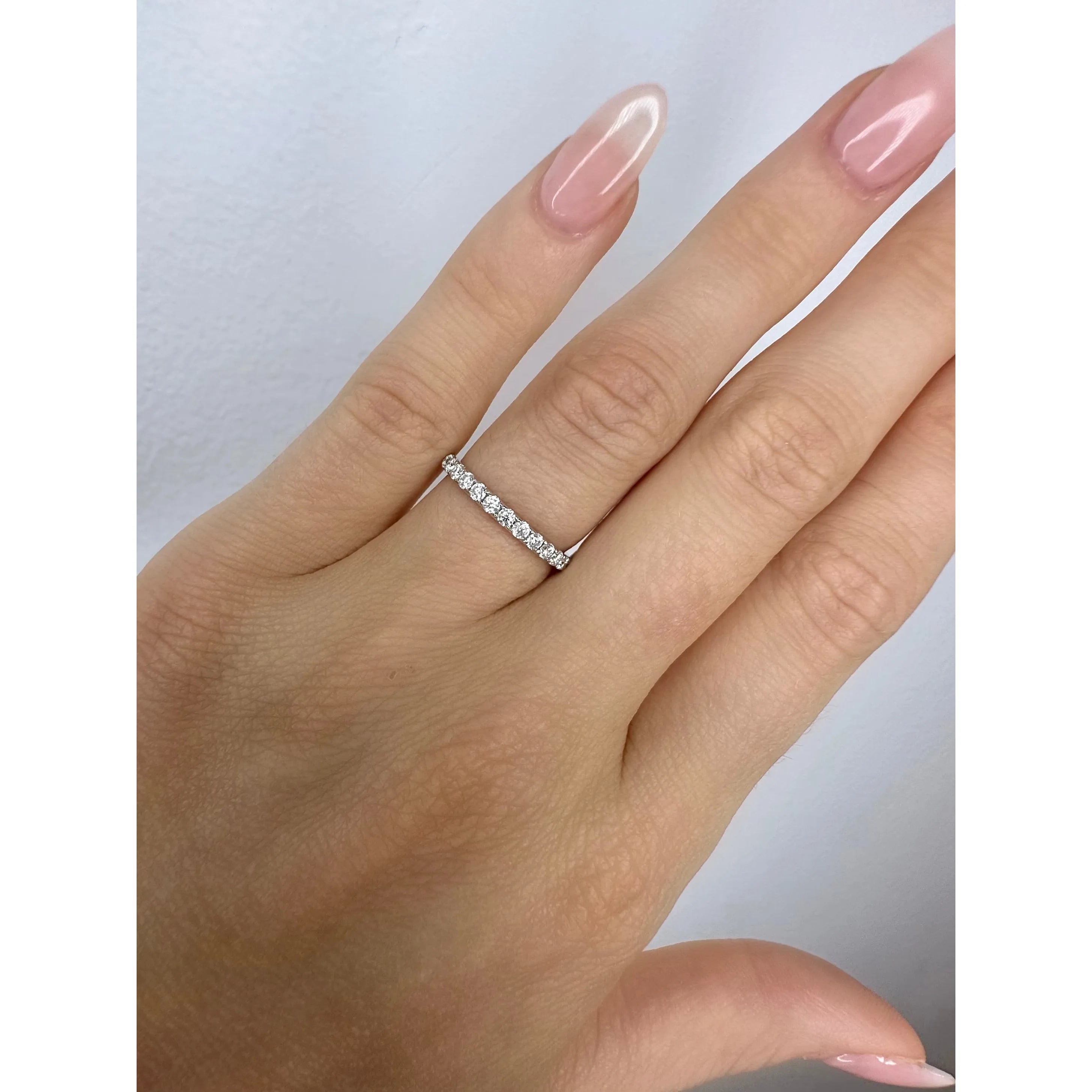 white gold diamond bubble band