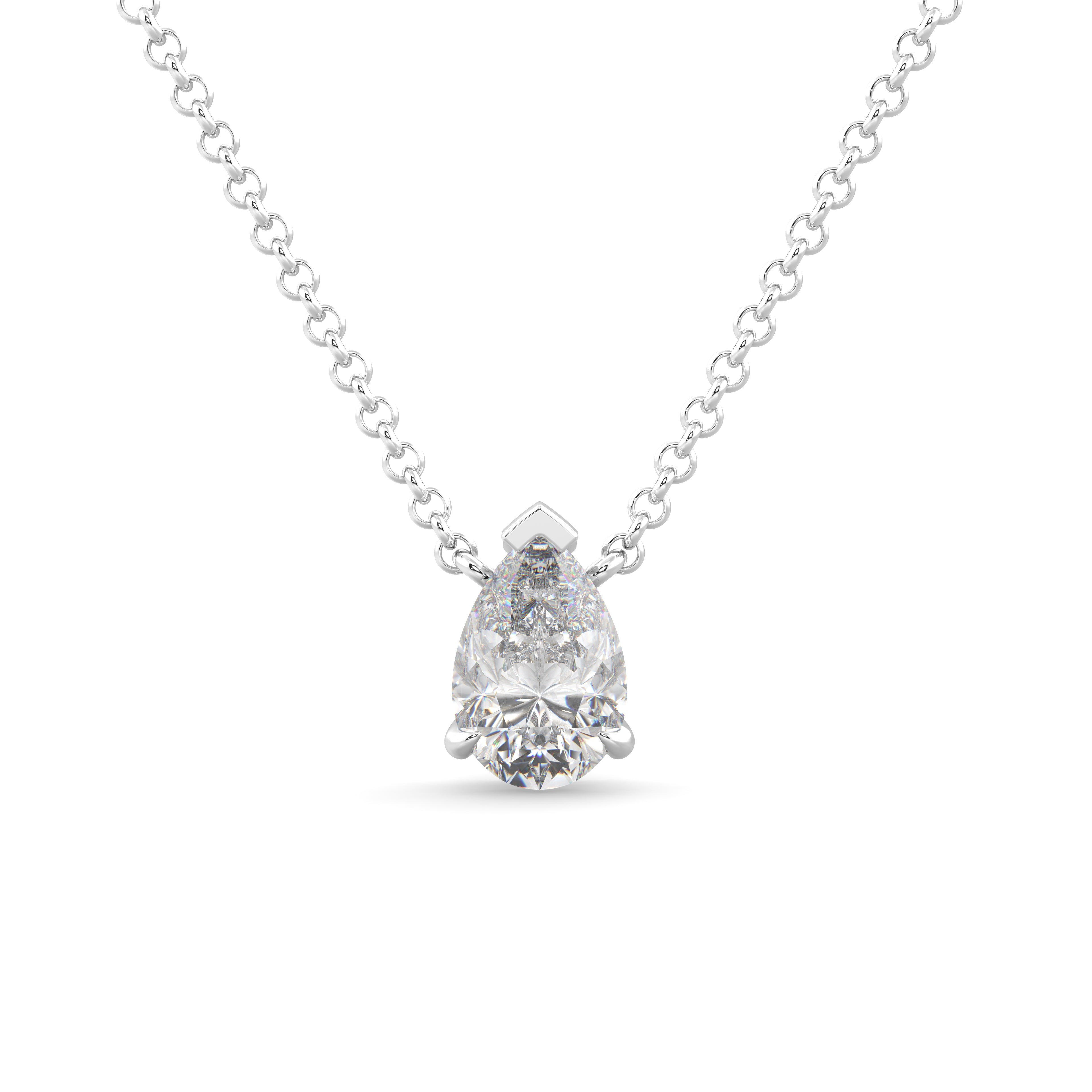 White Gold Pear Diamond Necklace