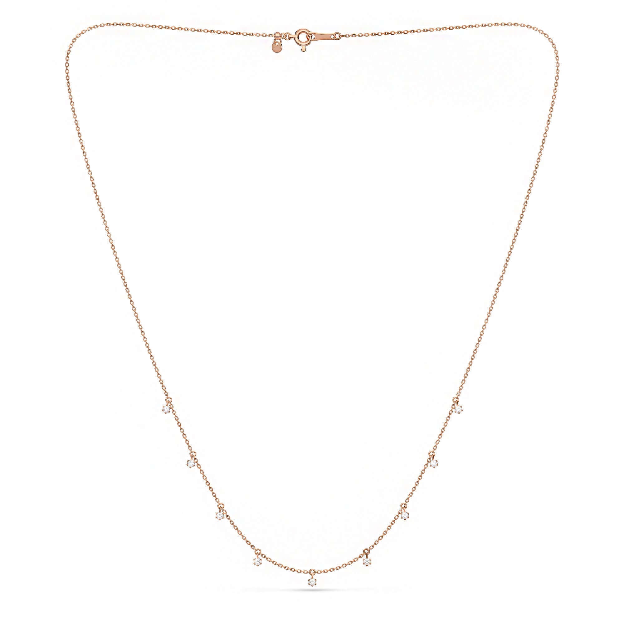 Round Brilliant Diamond Drop Necklace