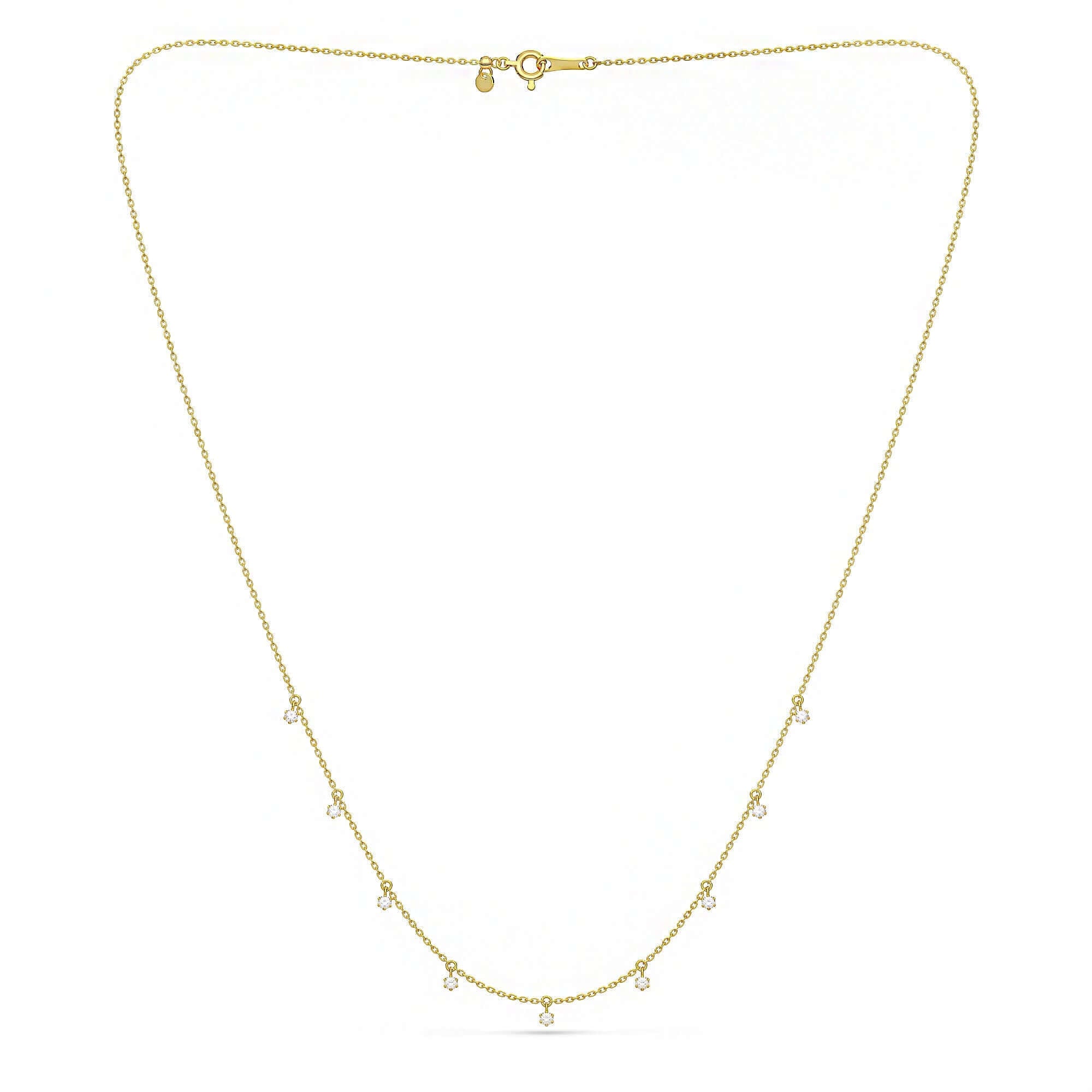 Round Brilliant Diamond Drop Necklace