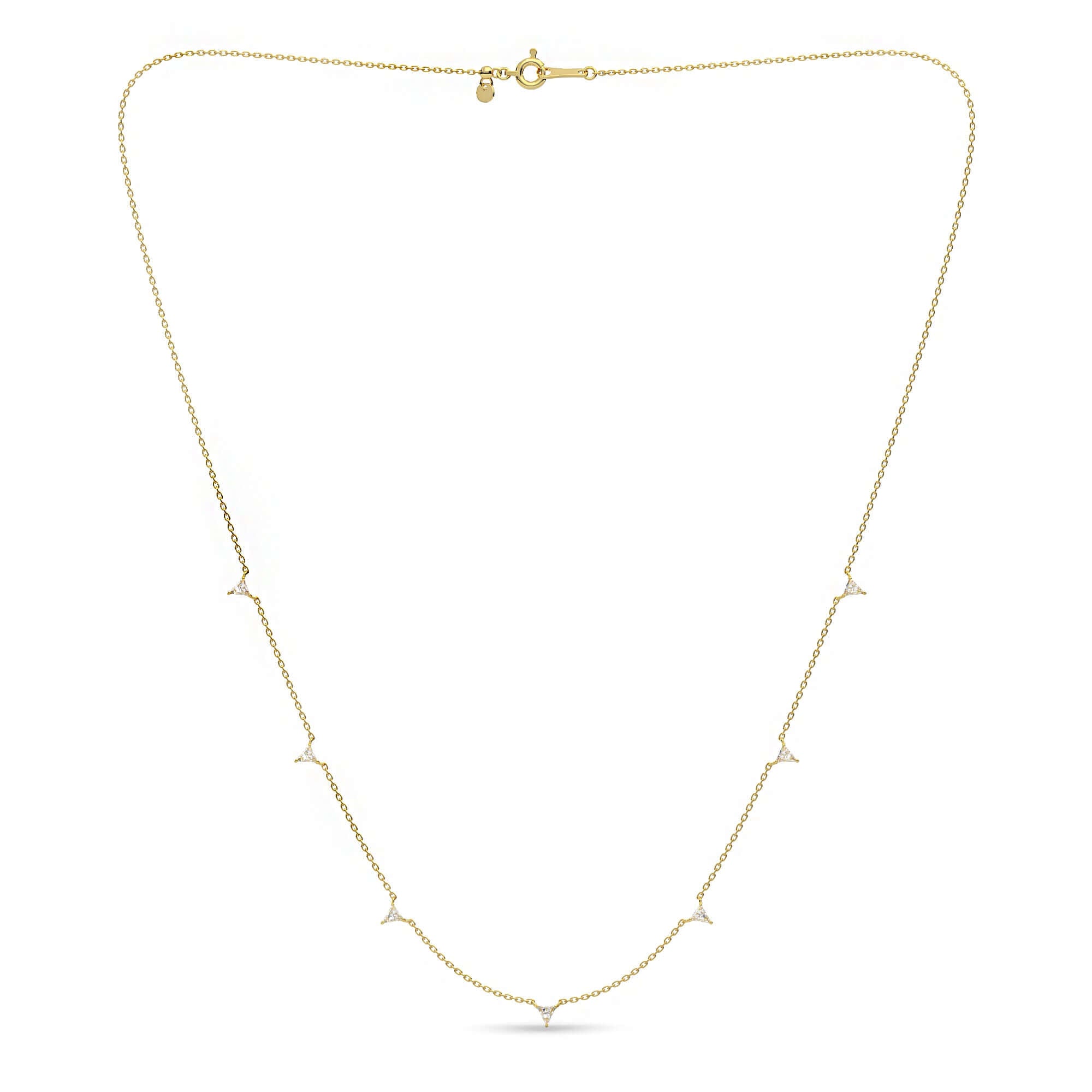Trilliant Diamond Drop Necklace