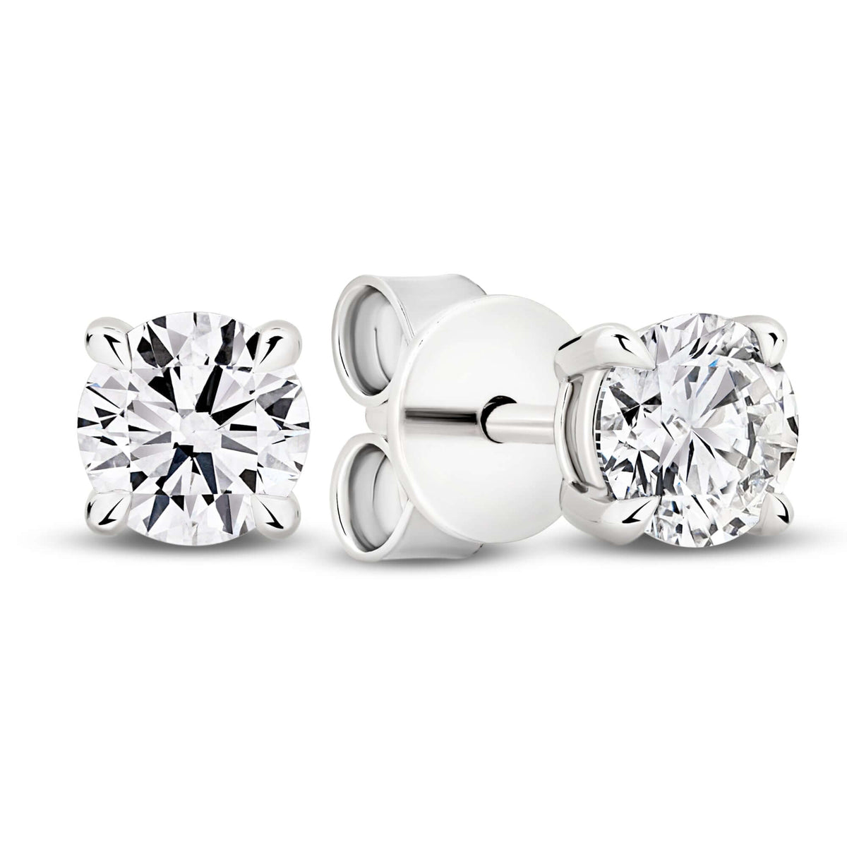 Stud Earrings Lab Diamond in 18ct white gold featuring F/VS lab diamonds totalling 1ct.