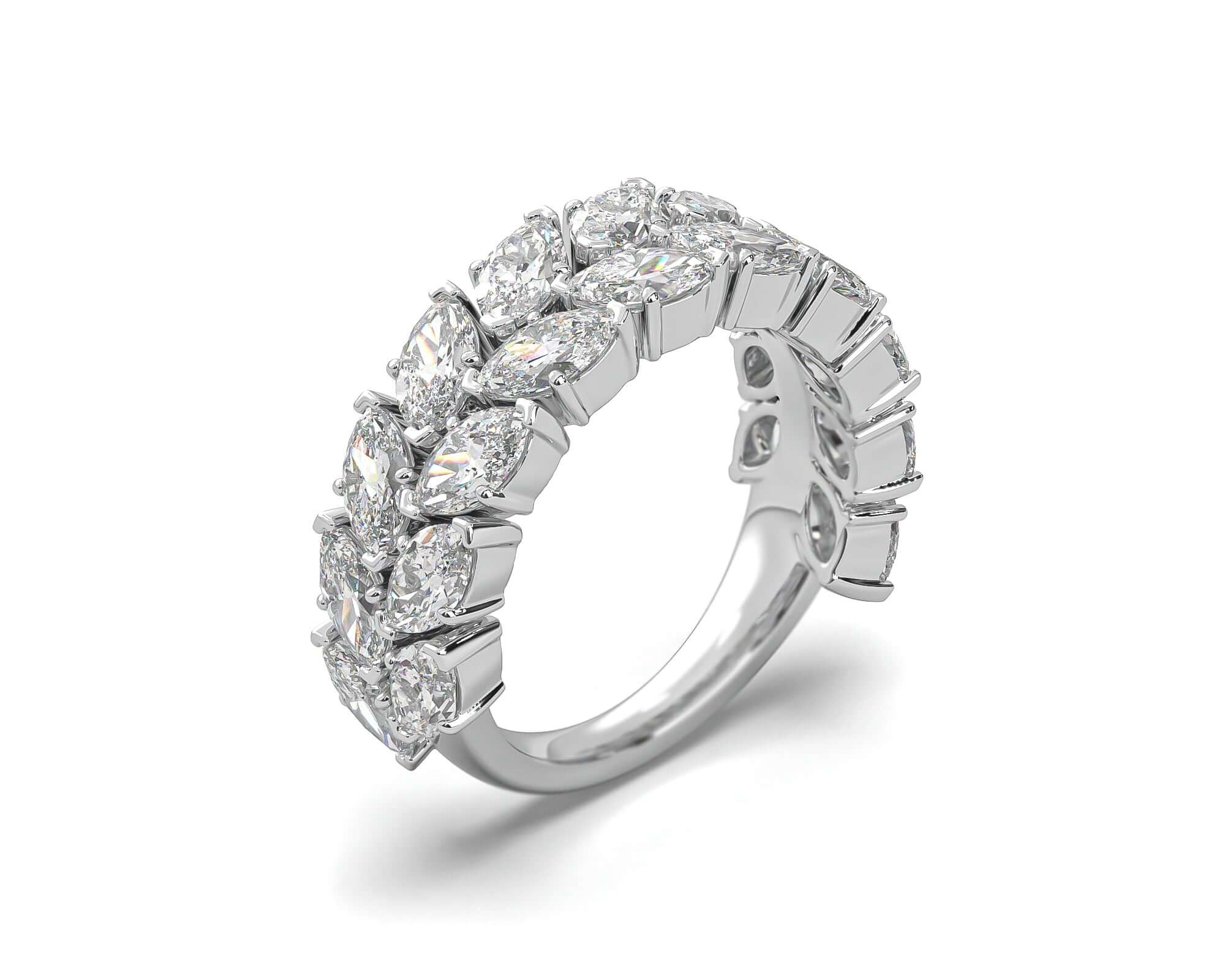 Double Row Marquise Diamond Band