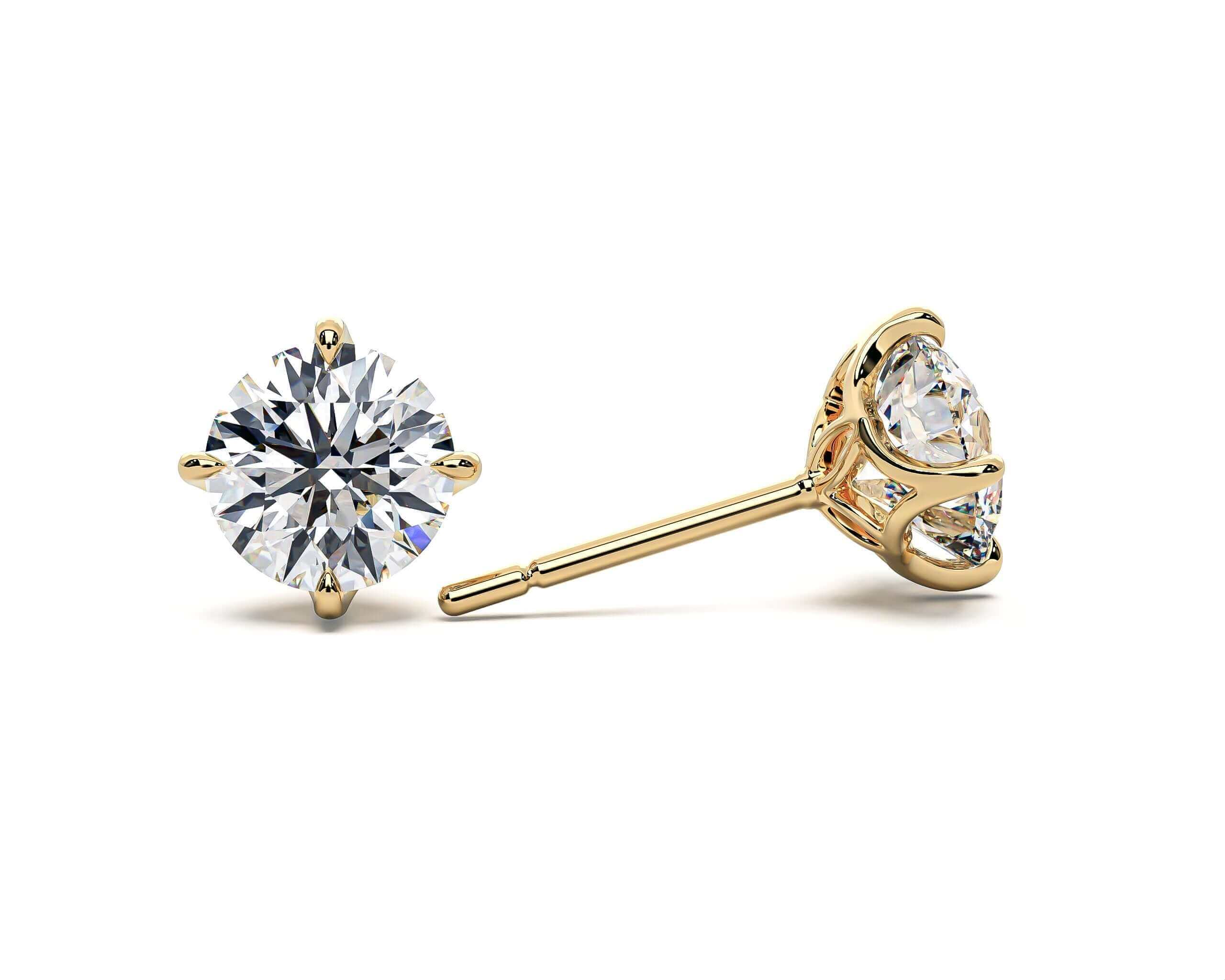 LAB LUXE - Round brilliant four claw Lab grown diamond earrings