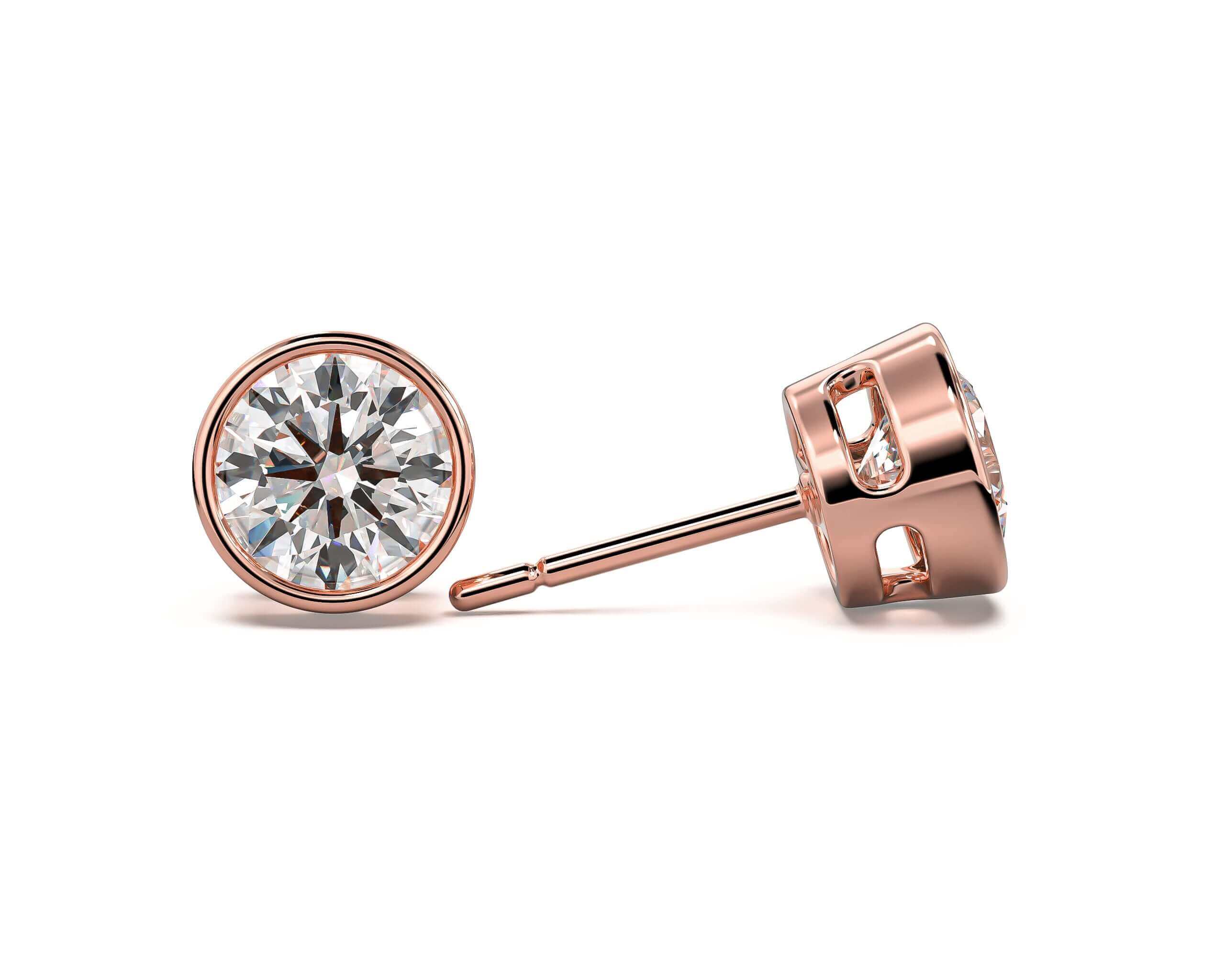 Classic Bezel Diamond Stud Earrings