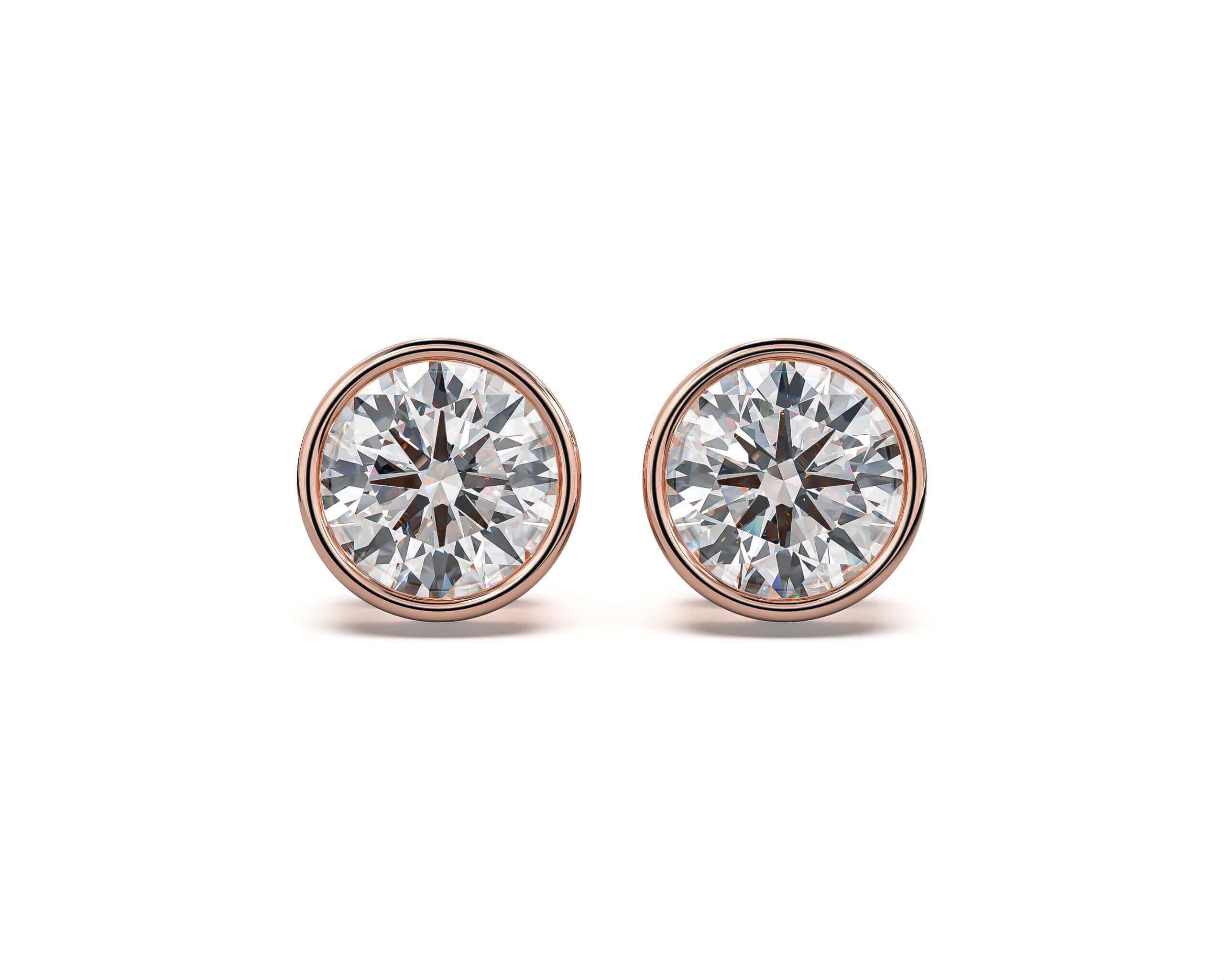 Classic Bezel Diamond Stud Earrings