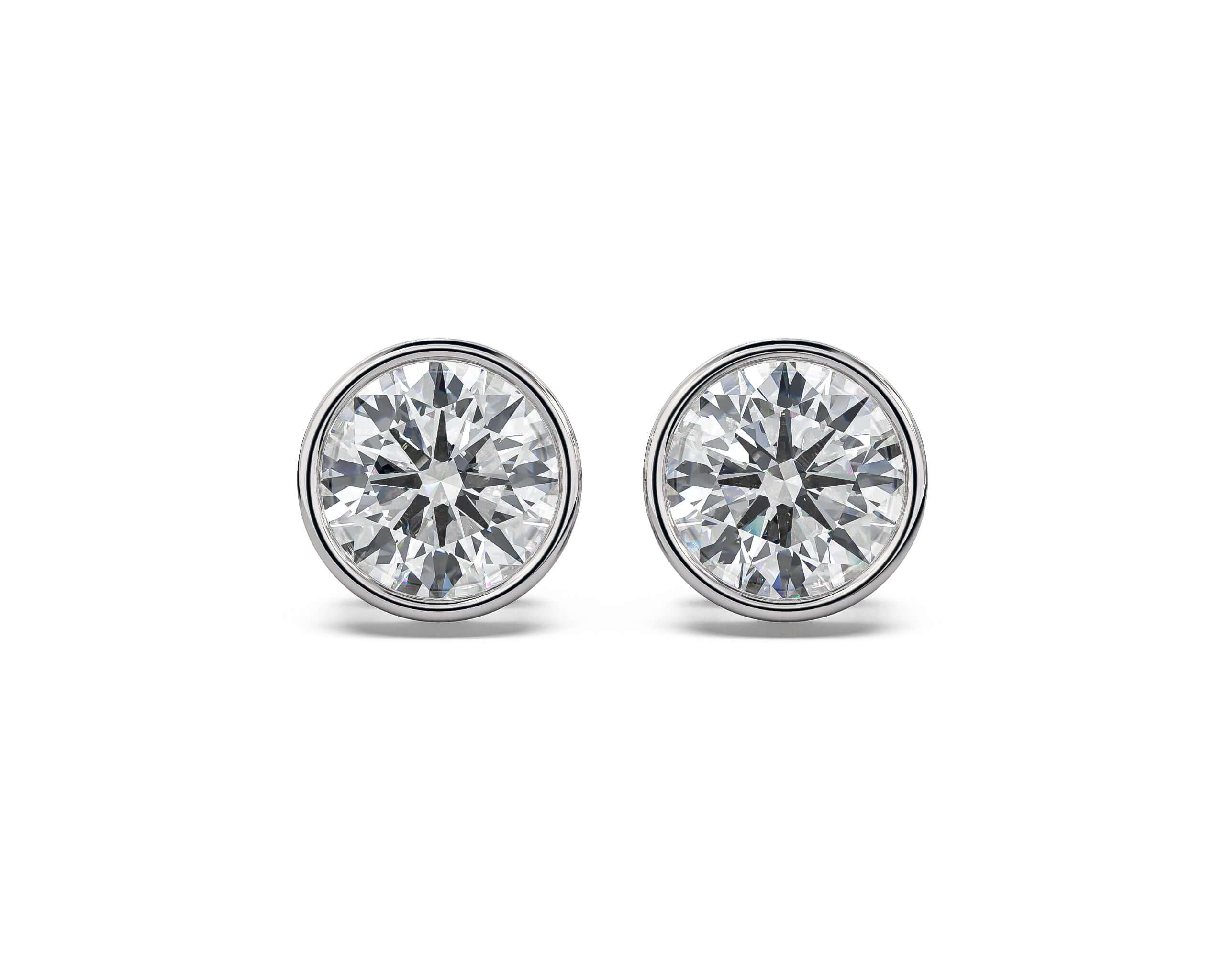 Classic Bezel Diamond Stud Earrings