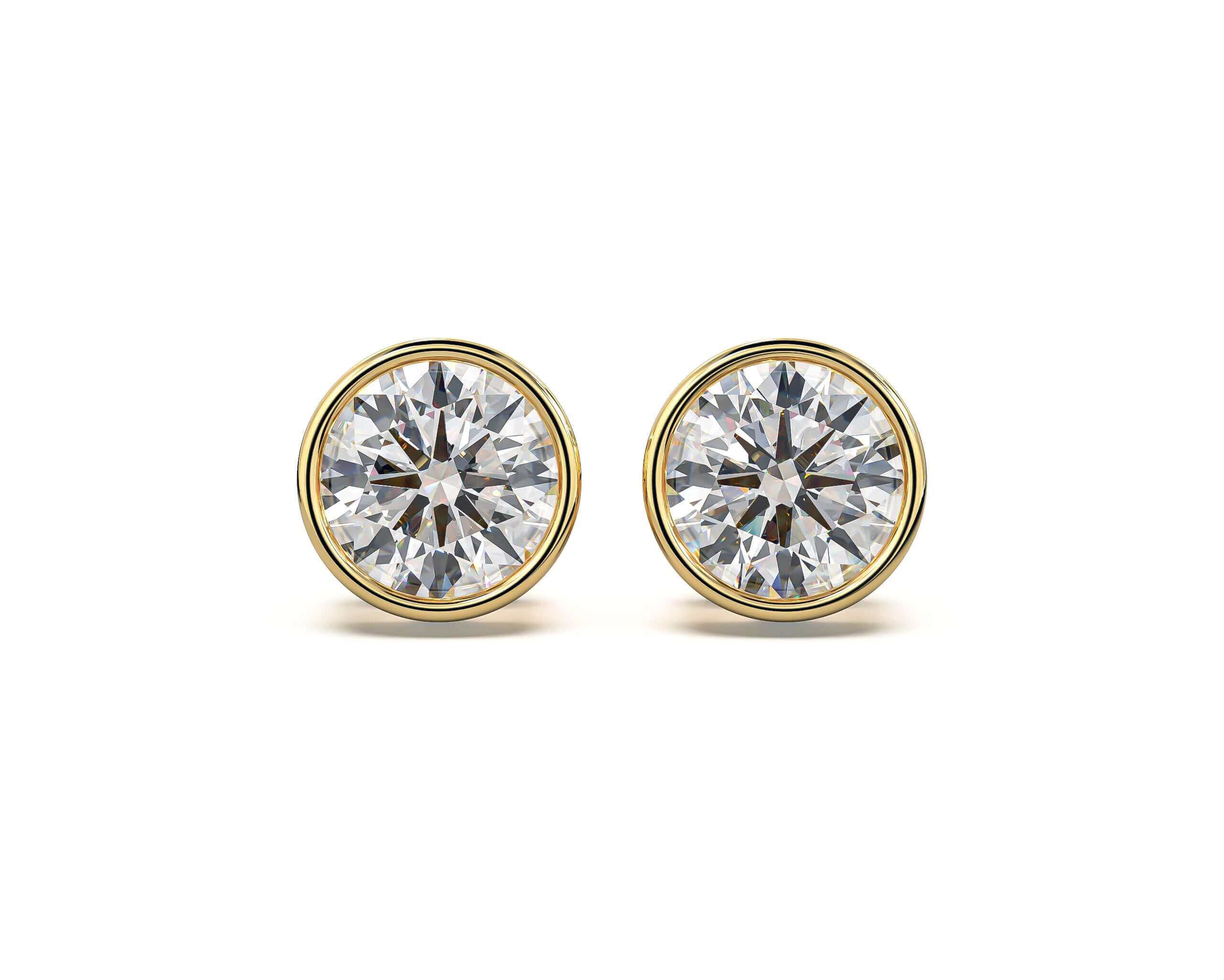 Classic Bezel Diamond Stud Earrings