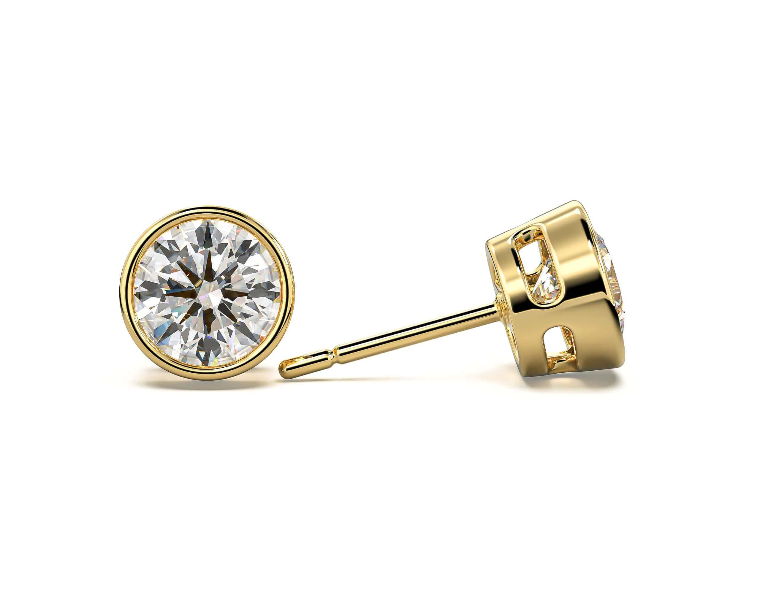 Classic Bezel Diamond Stud Earrings