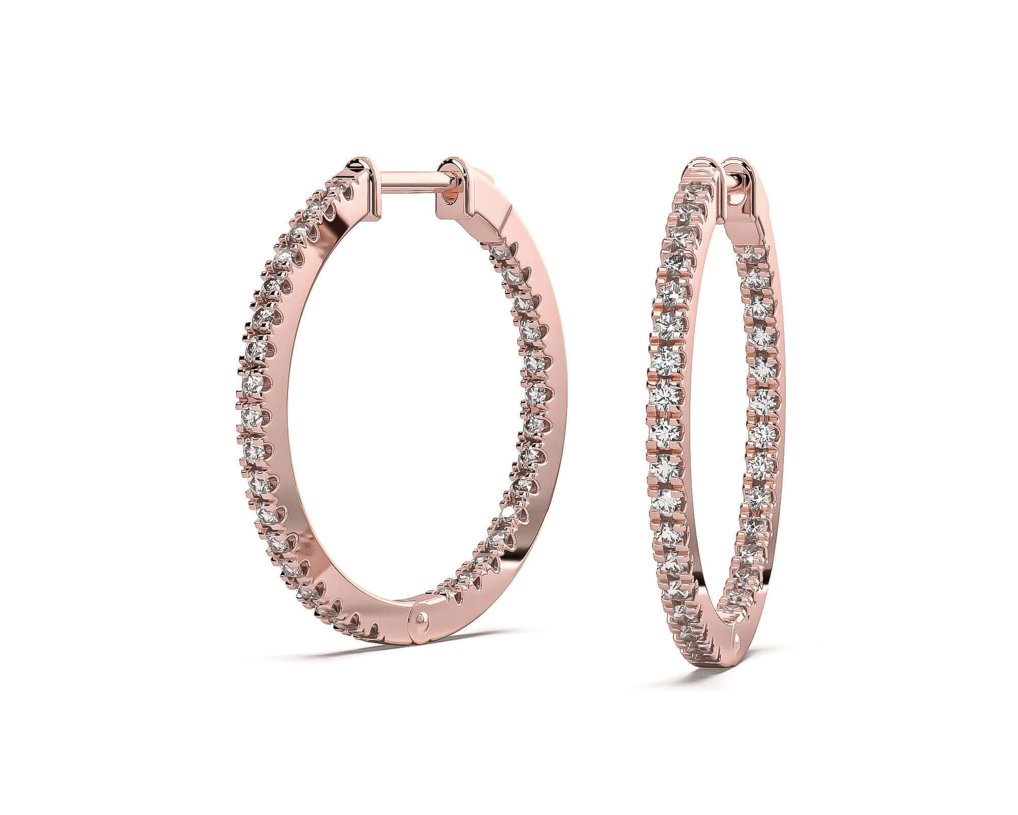 20mm Diamond Hoops Earrings