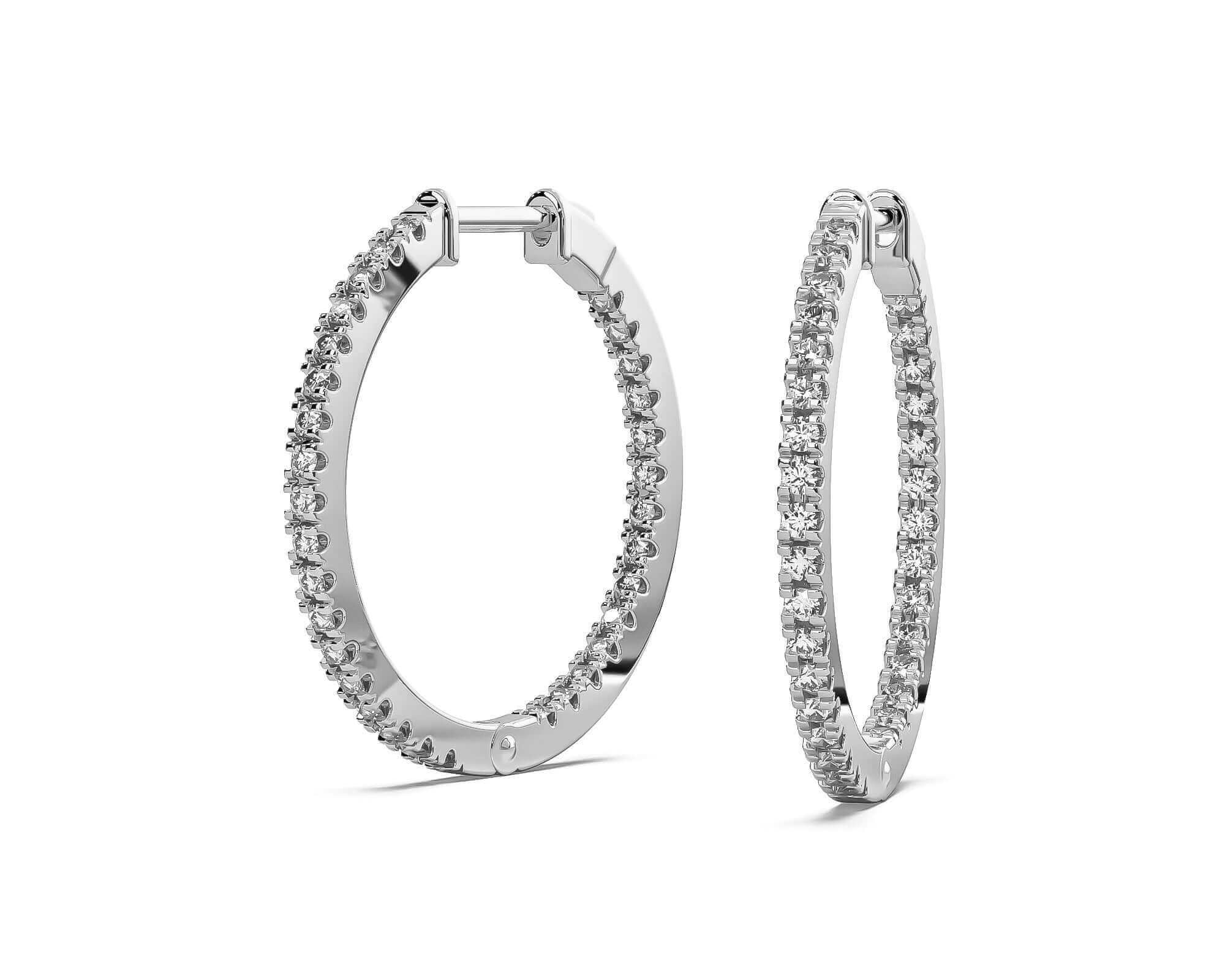 20mm Diamond Hoops Earrings