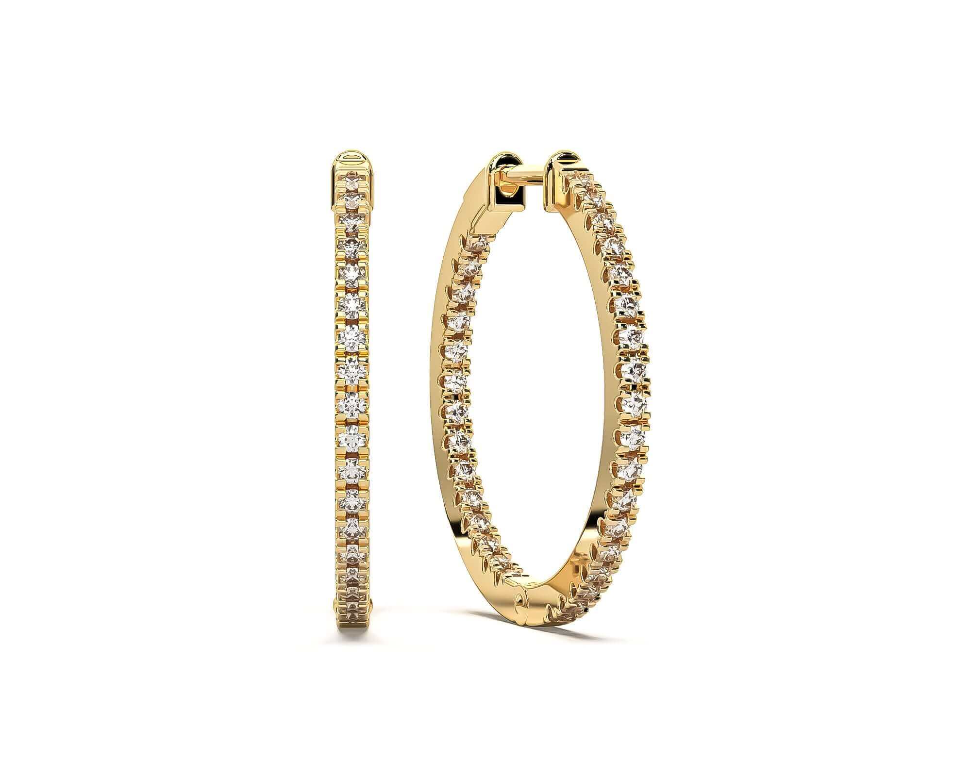 20mm Diamond Hoops Earrings