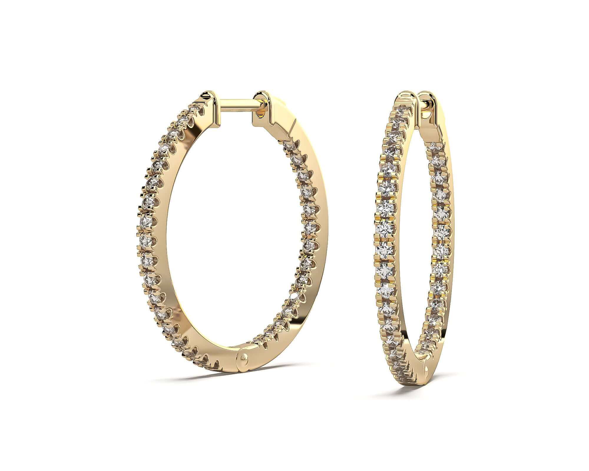 20mm Diamond Hoops Earrings