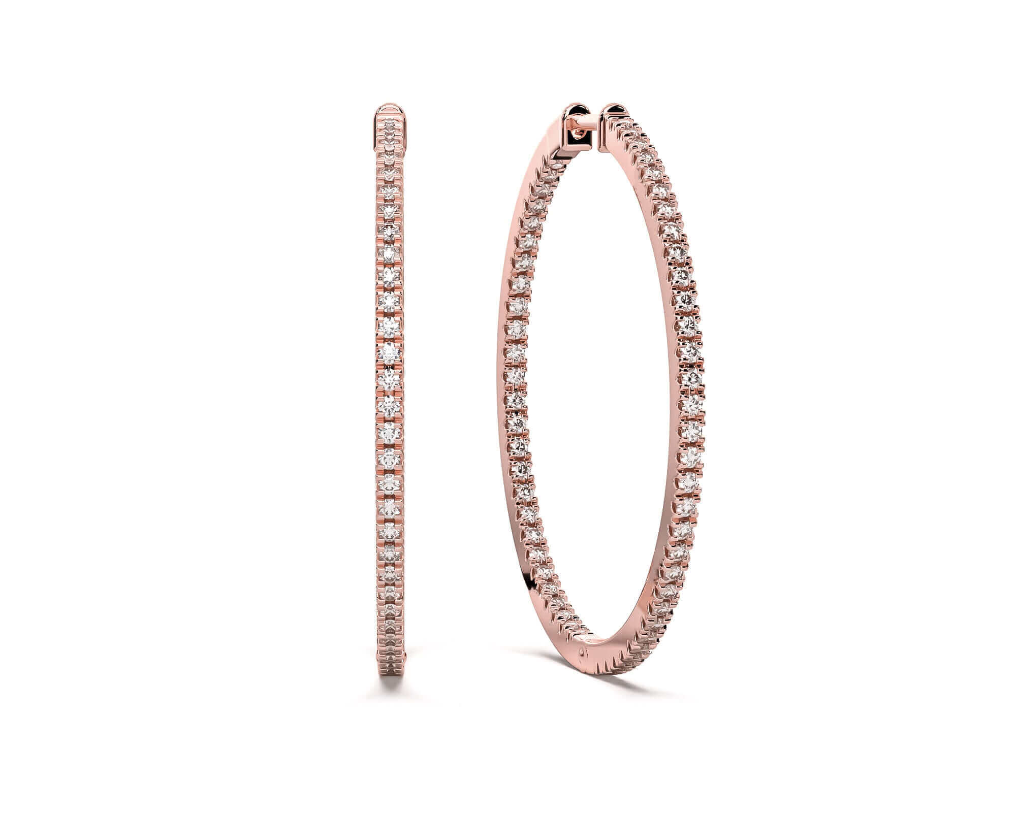 30mm Diamond Hoops Earrings