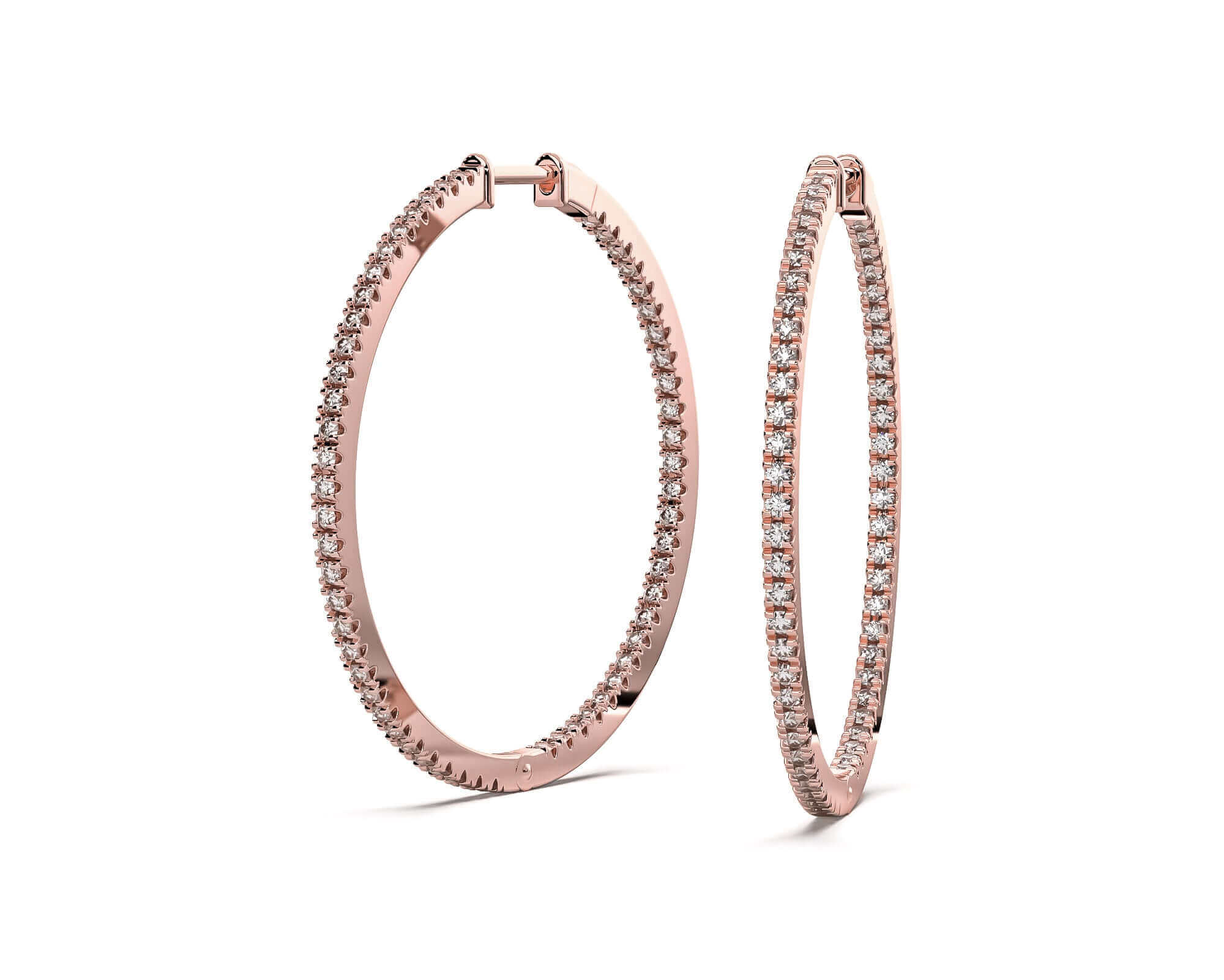 30mm Diamond Hoops Earrings
