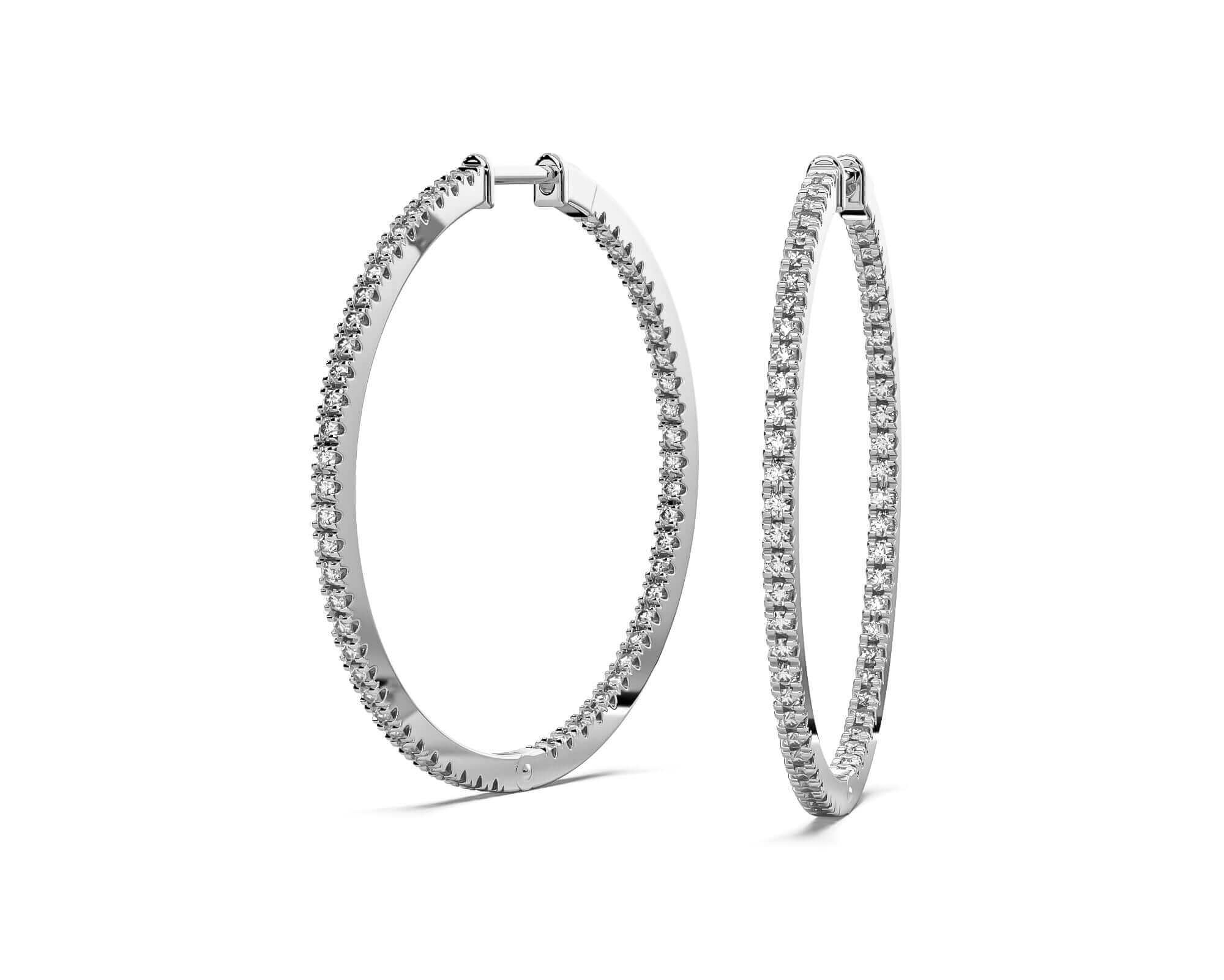 30mm Diamond Hoops Earrings