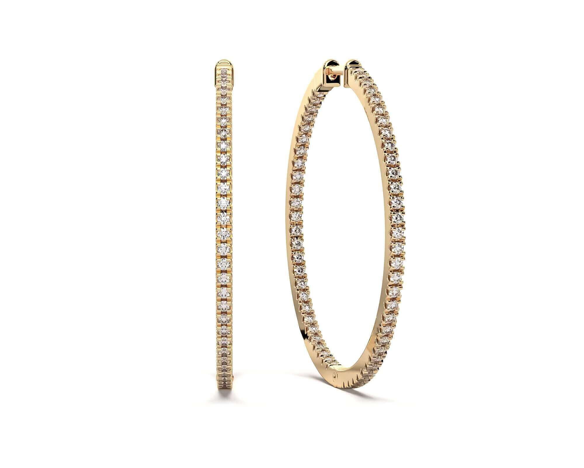 30mm Diamond Hoops Earrings