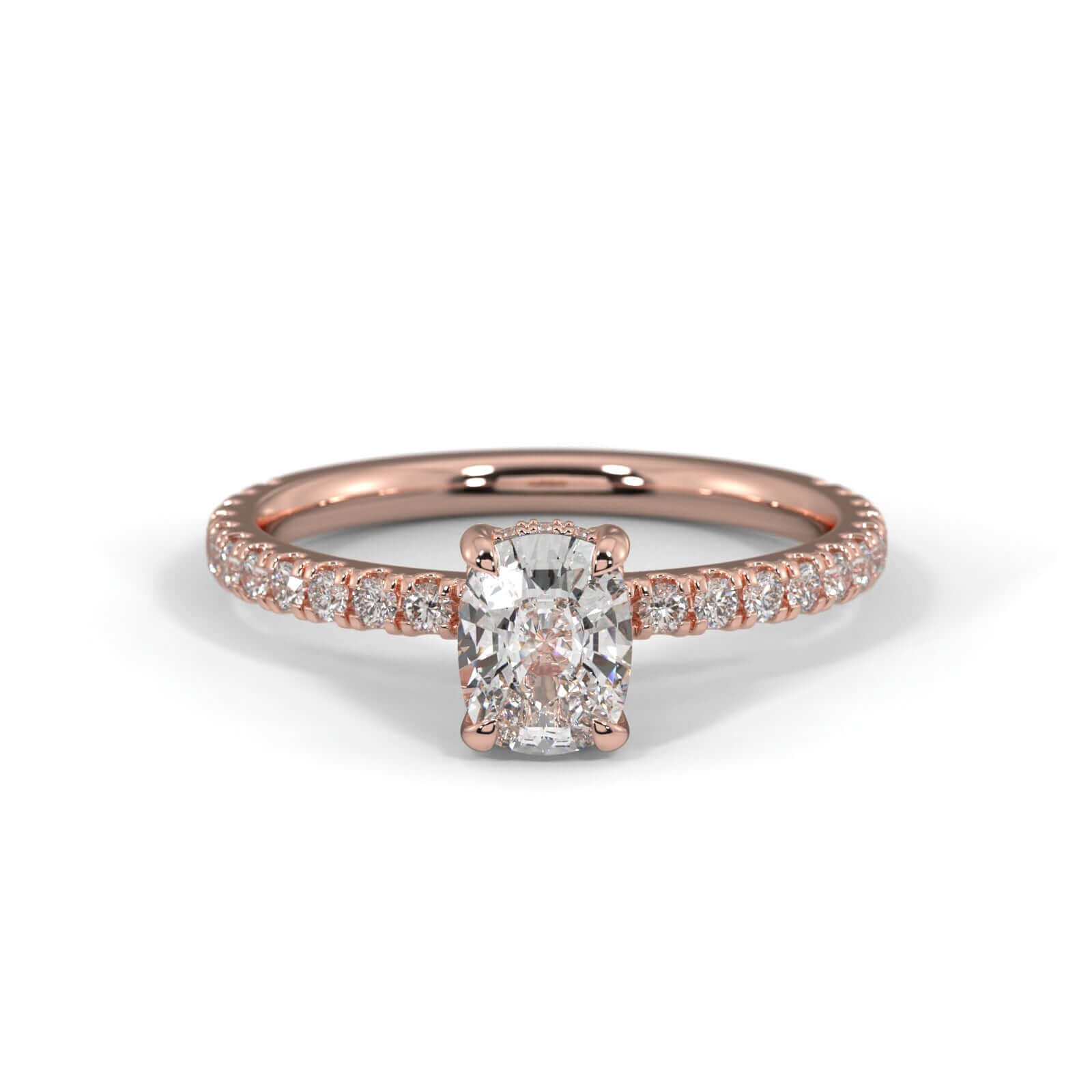 Harper Elongated Cushion Diamond engagement ring