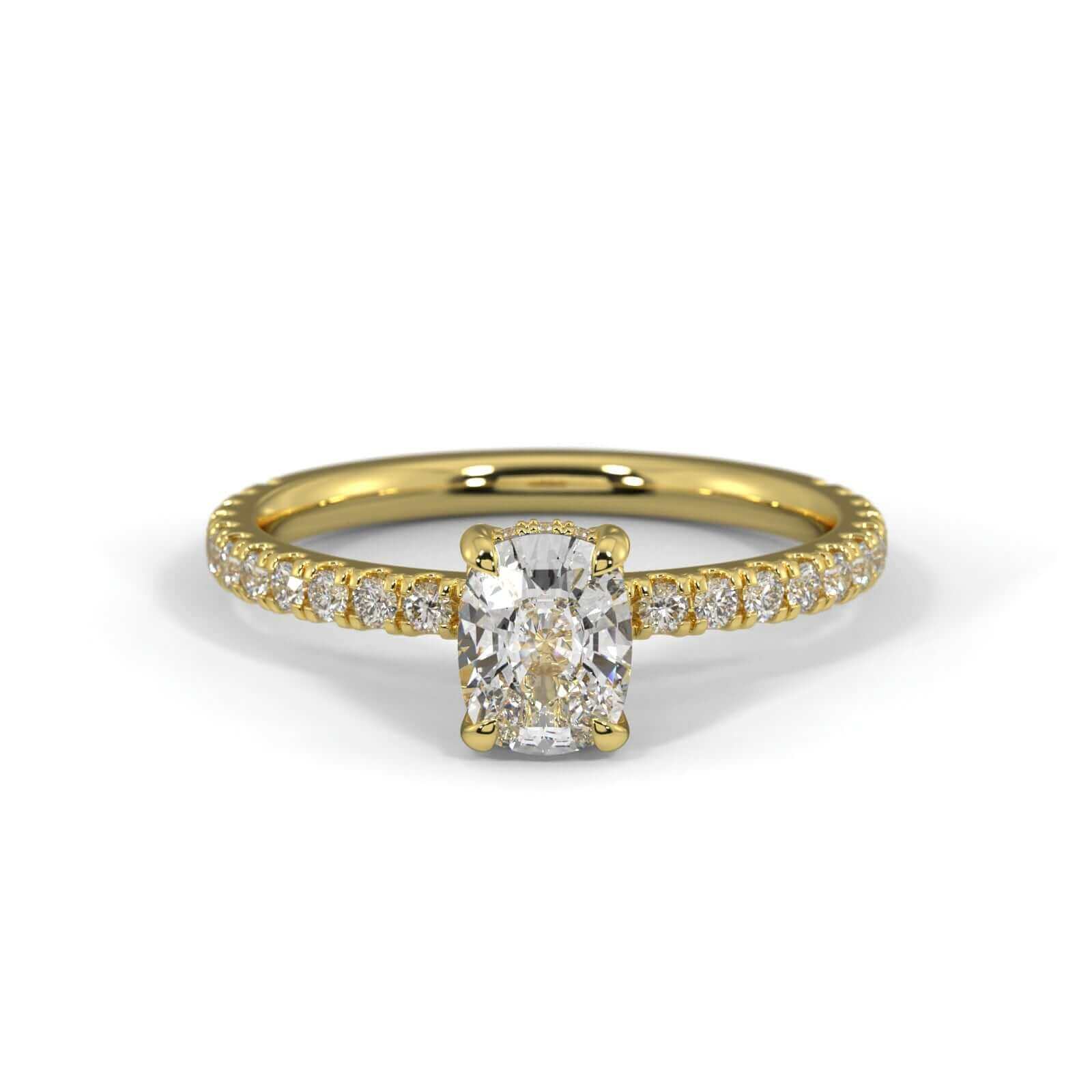 Harper Elongated Cushion Diamond engagement ring