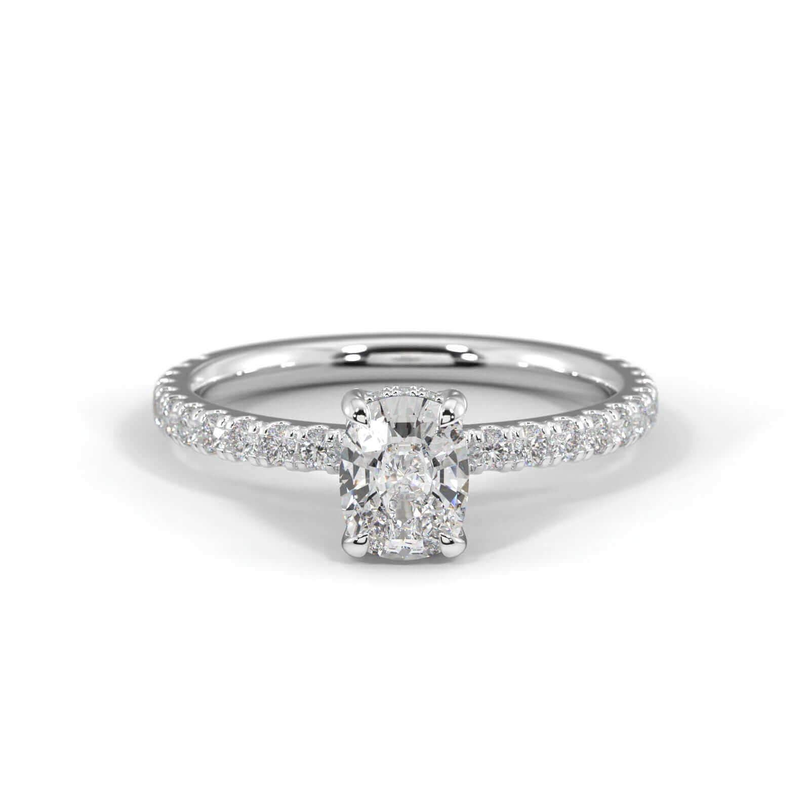 Harper Elongated Cushion Diamond engagement ring