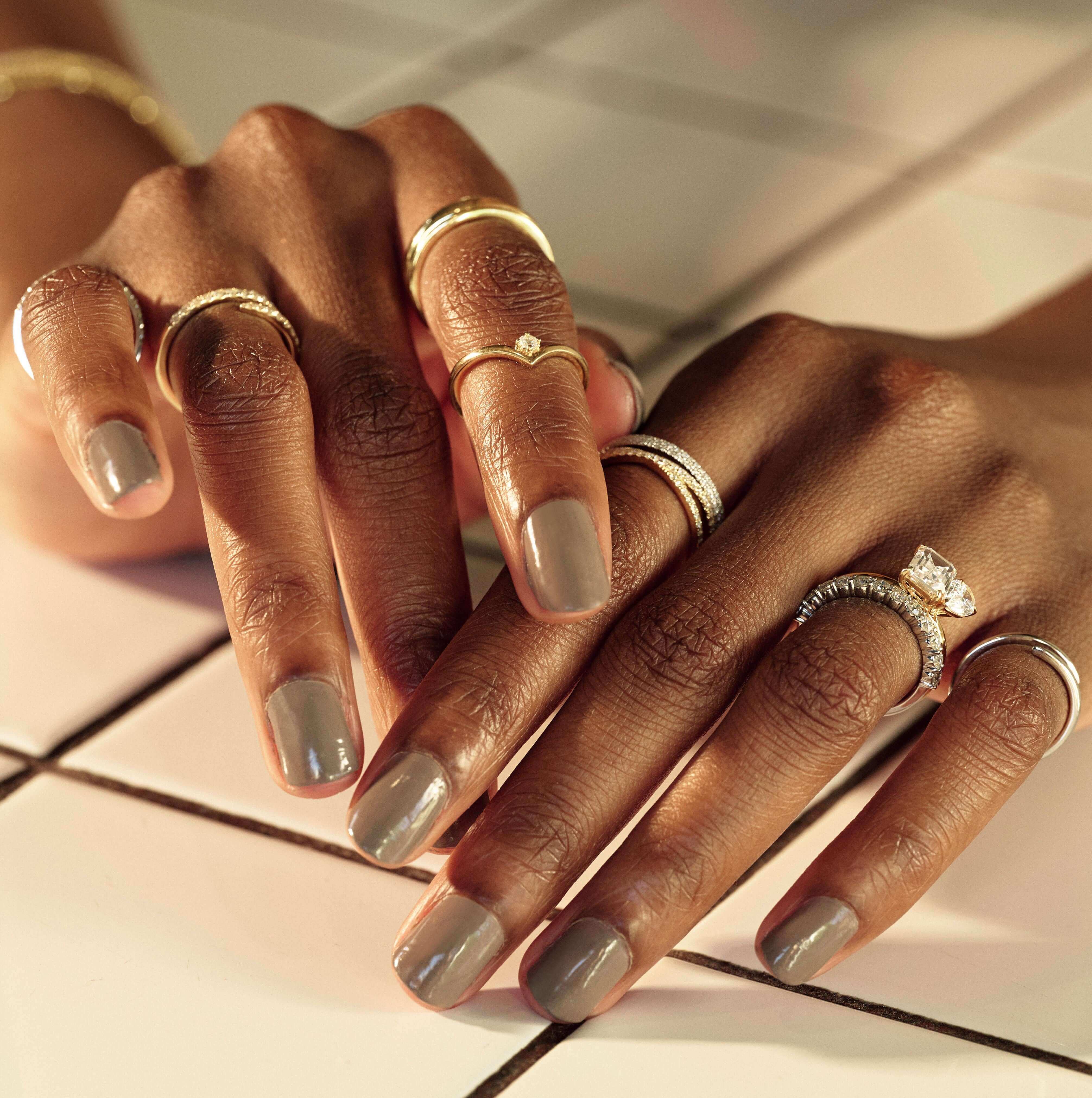 Diamond Bubble Band Rings