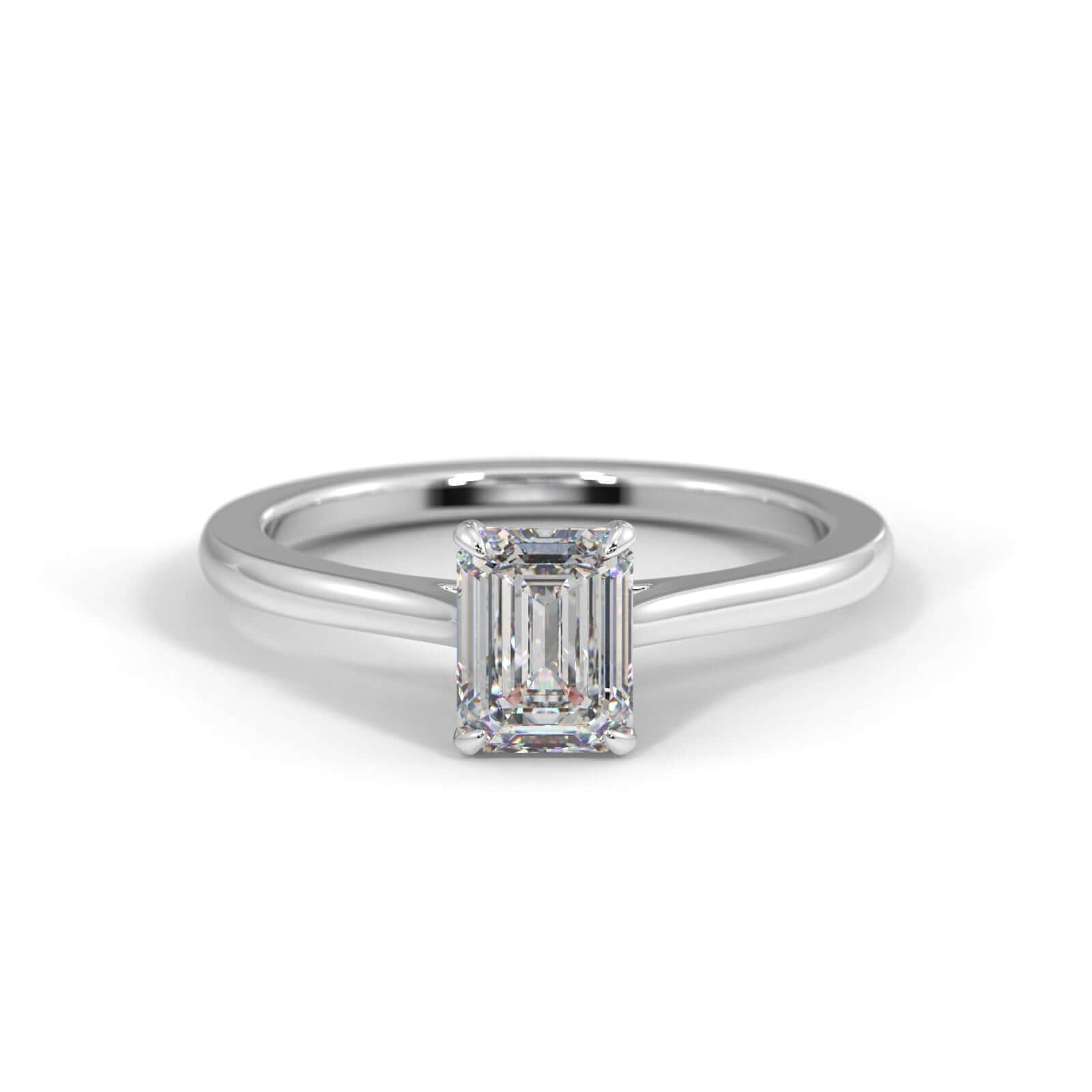 Emerald Cut Diamond Engagement Ring Gold