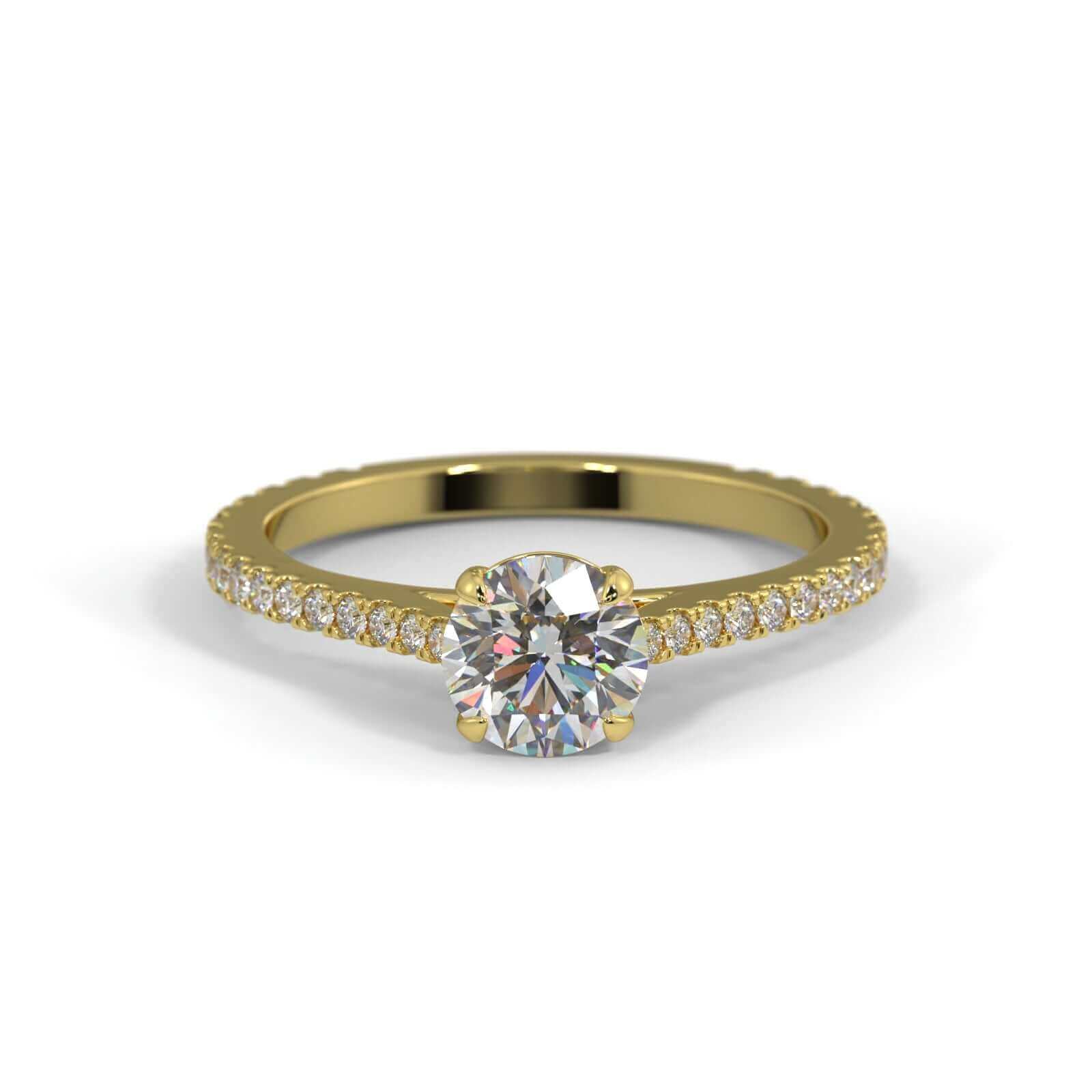 Round brilliant Diamond Engagement Ring Gold