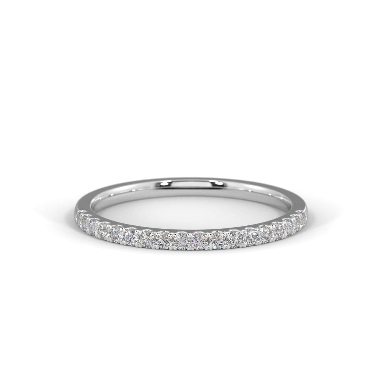 Single Diamond Row Ring 1.5mm - White Gold Ring