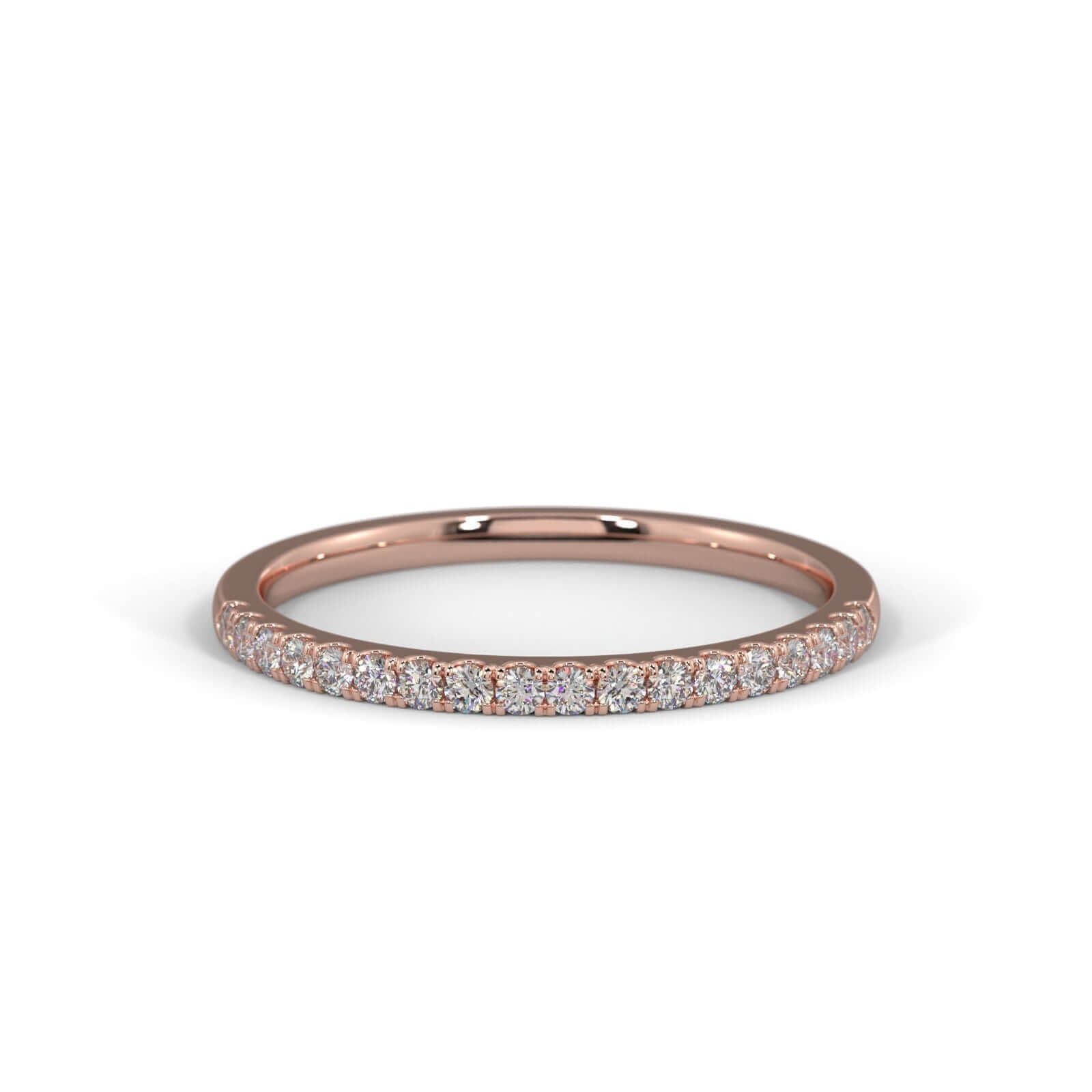 Single Diamond Row Ring 1.5mm - Rose Gold Ring