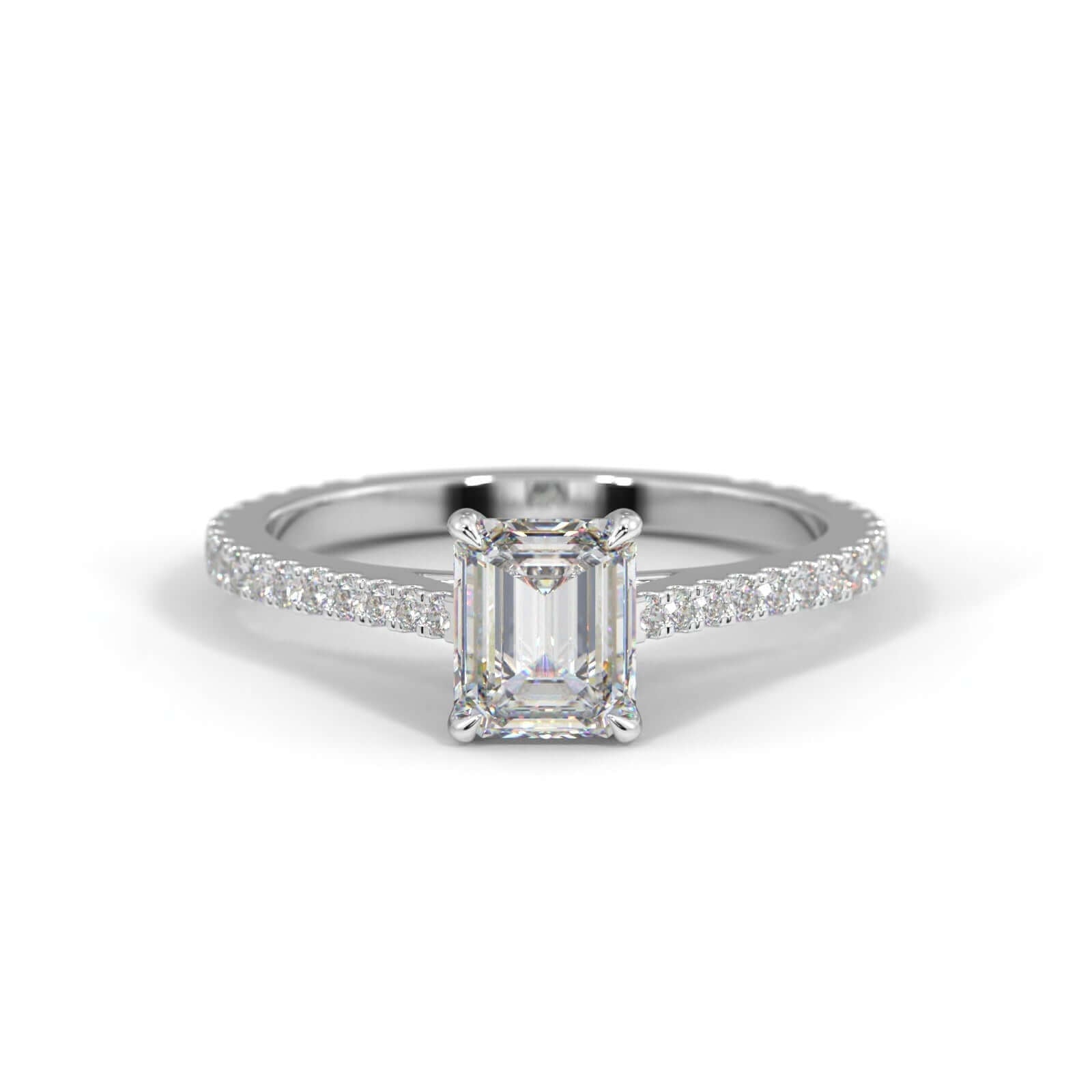 Emerald Cut Diamond Engagement Ring Gold
