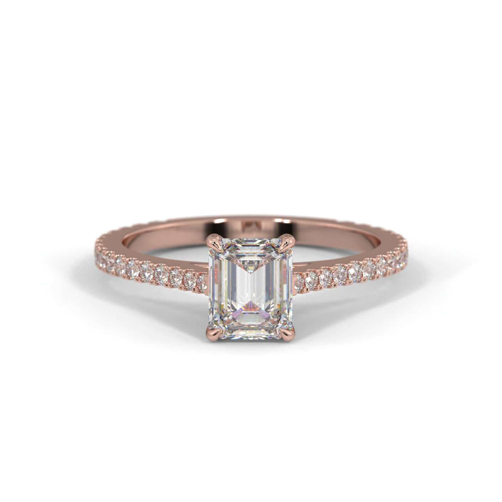Emerald Cut Diamond Engagement Ring Gold