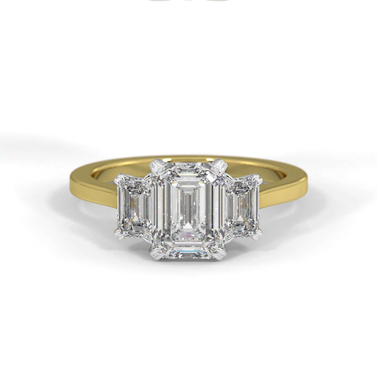 Emerald Cut Diamond Engagement Ring Gold