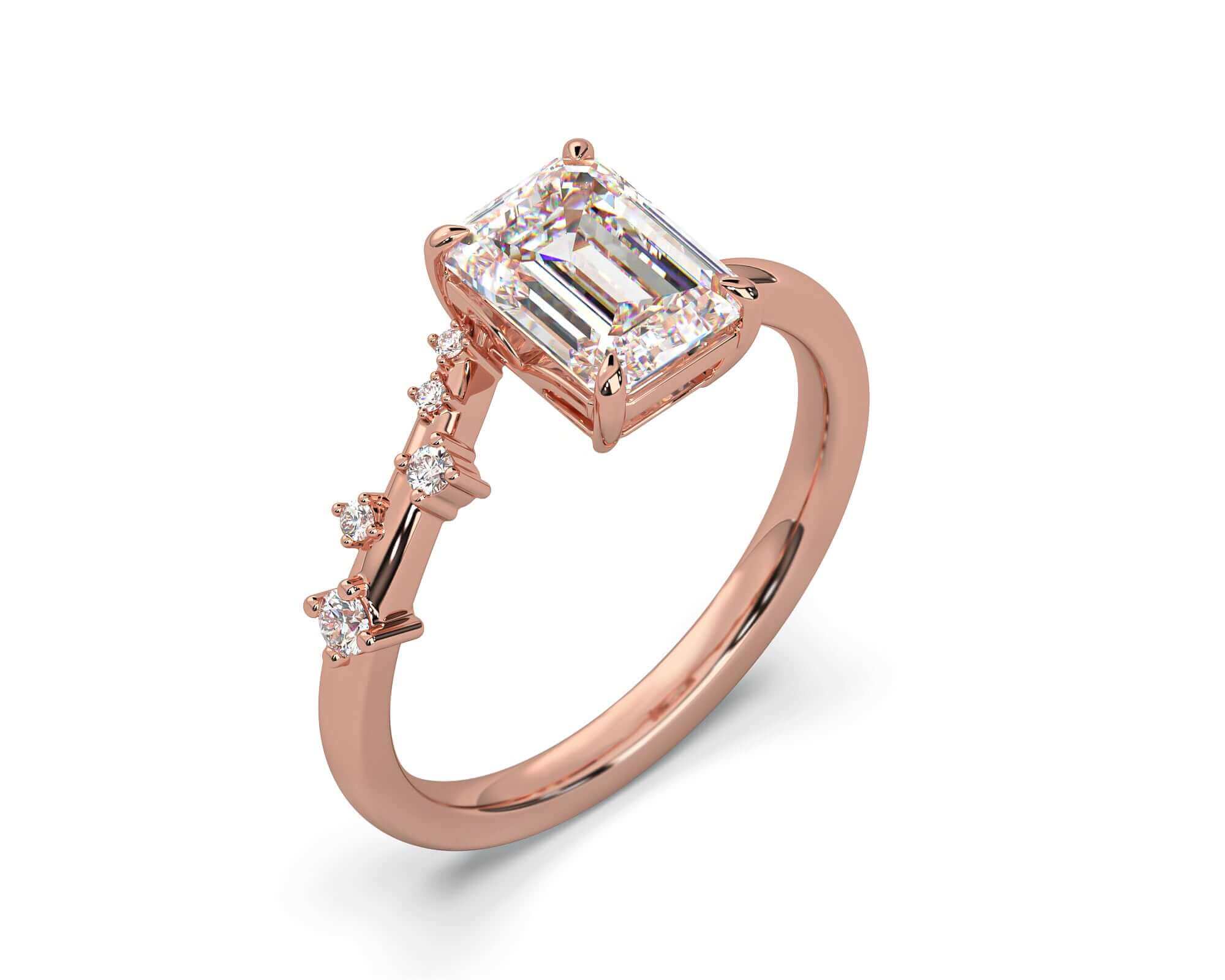 Emerald Cut Diamond Engagement Ring Gold